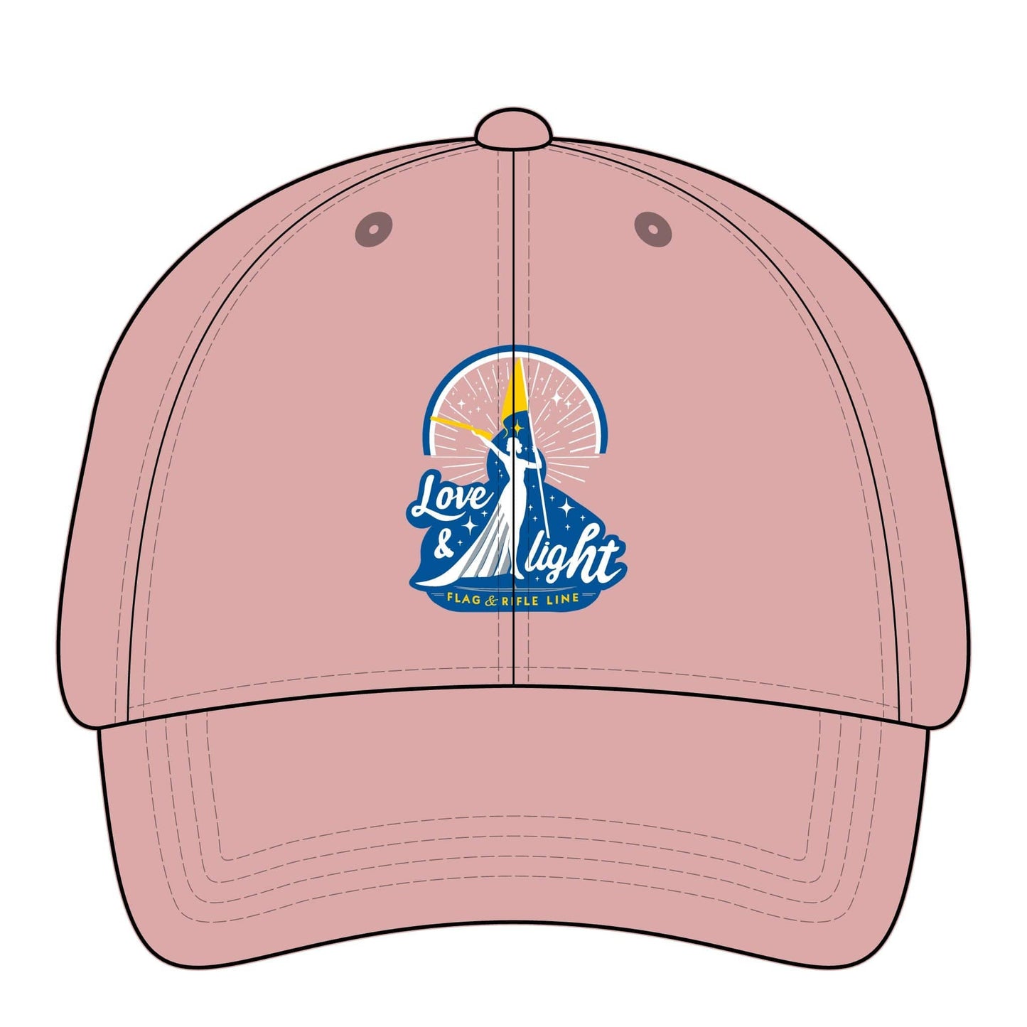 Printify Florida Villages of  Love & Light Flag & Rifle Line -- Women's Pigment-Dyed Cap with Fashion Undervisor (Embroidery)