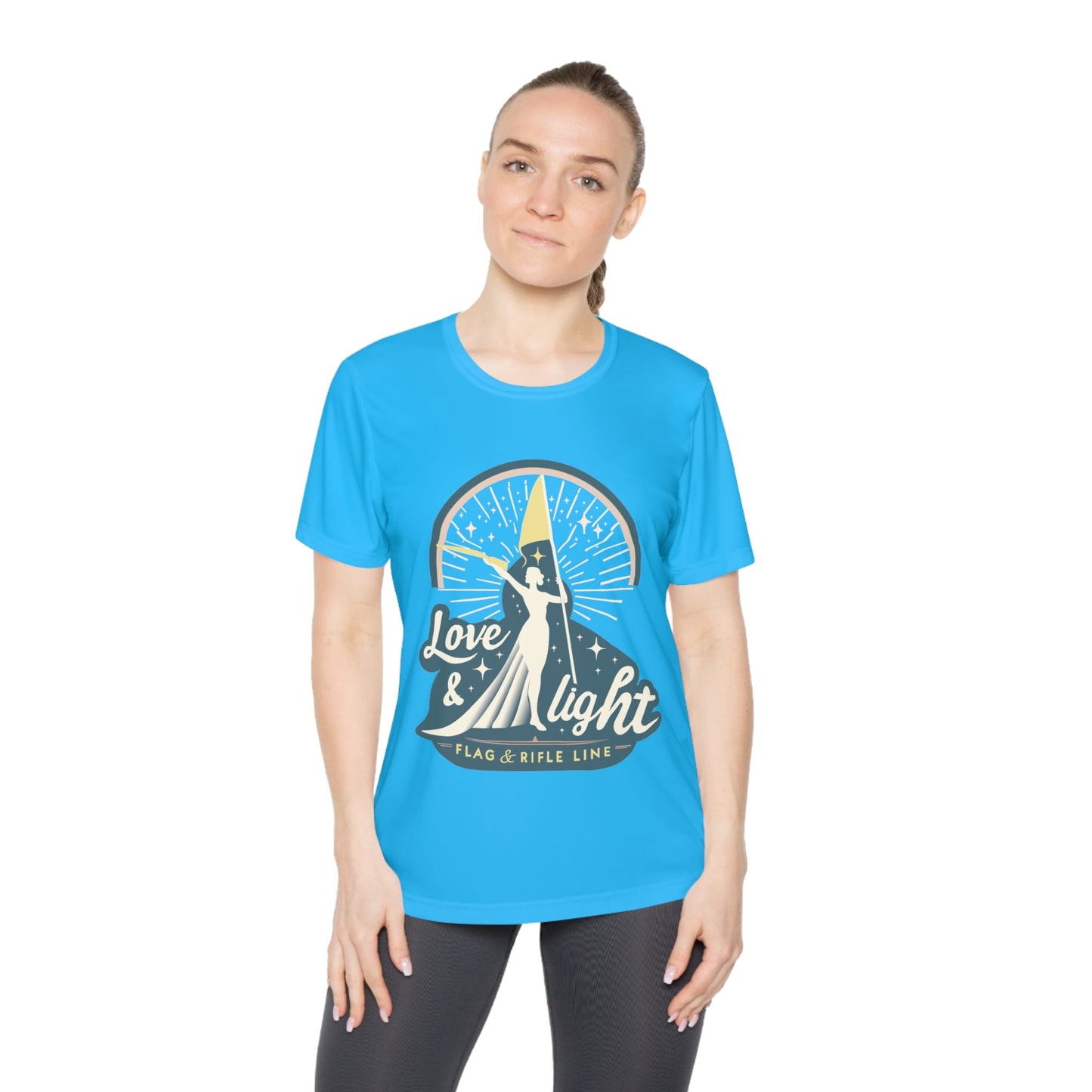 Printify Florida Villages of  Love & Light Ladies Wicking Tee — Flag & Rifle Line Graphic T‑Shirt