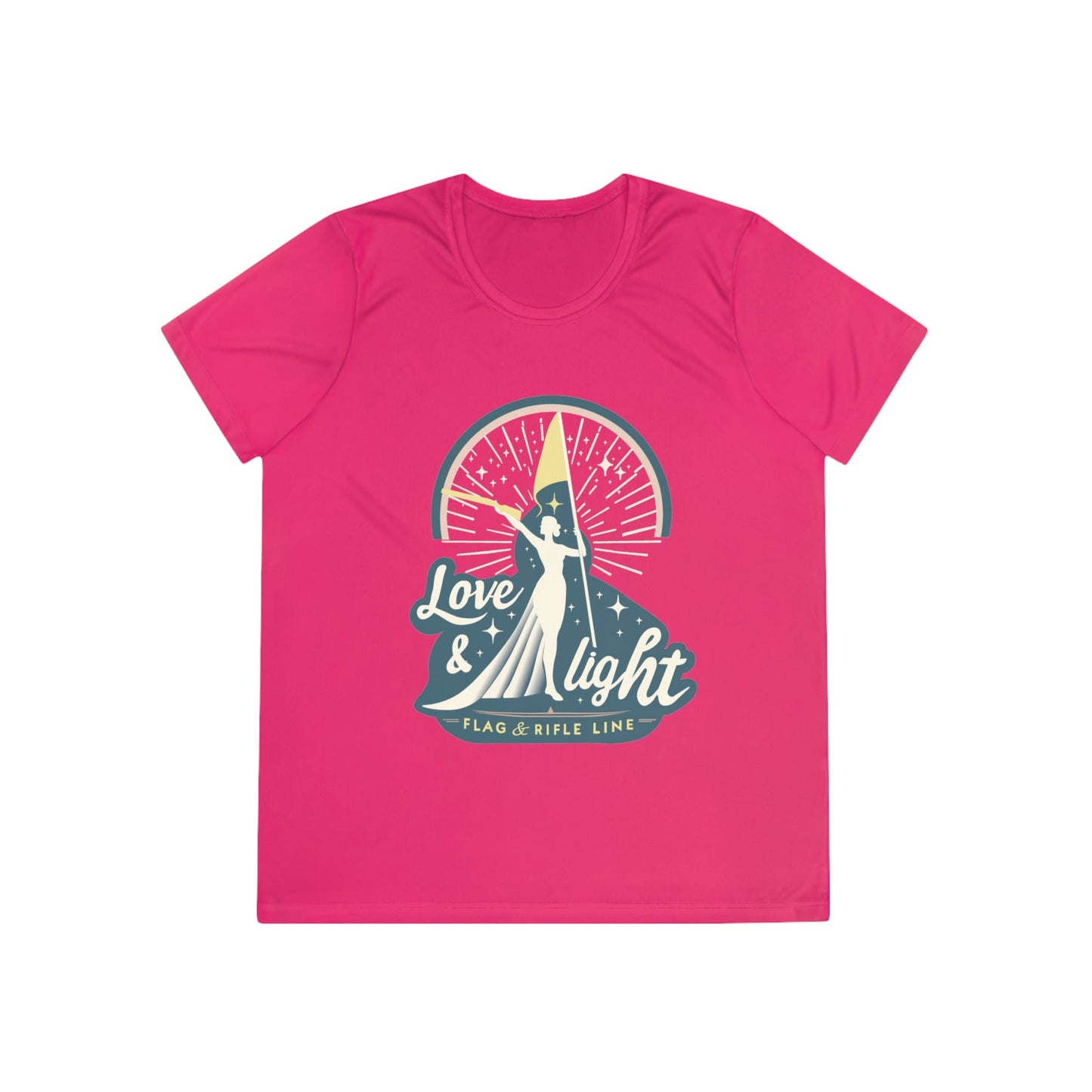 Printify Florida Villages of  Love & Light Ladies Wicking Tee — Flag & Rifle Line Graphic T‑Shirt