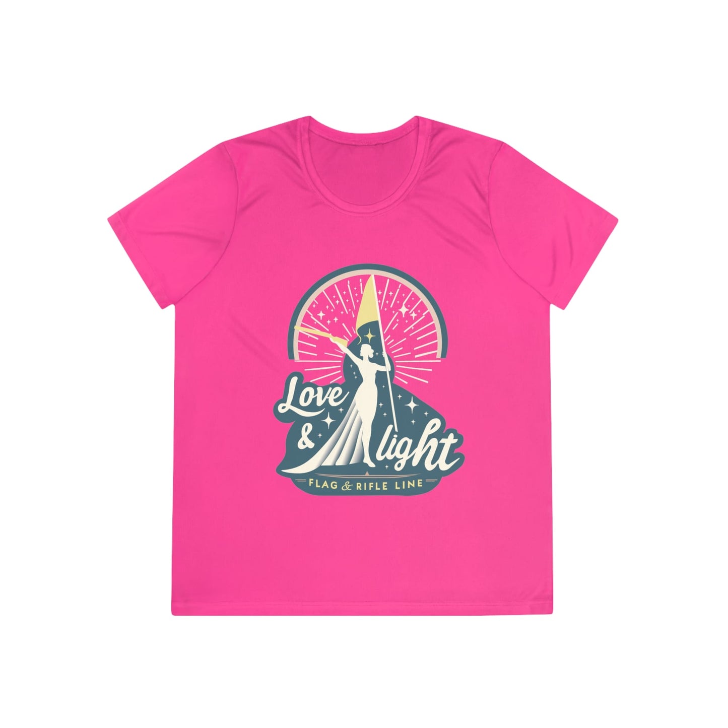 Printify Florida Villages of  Love & Light Ladies Wicking Tee — Flag & Rifle Line Graphic T‑Shirt
