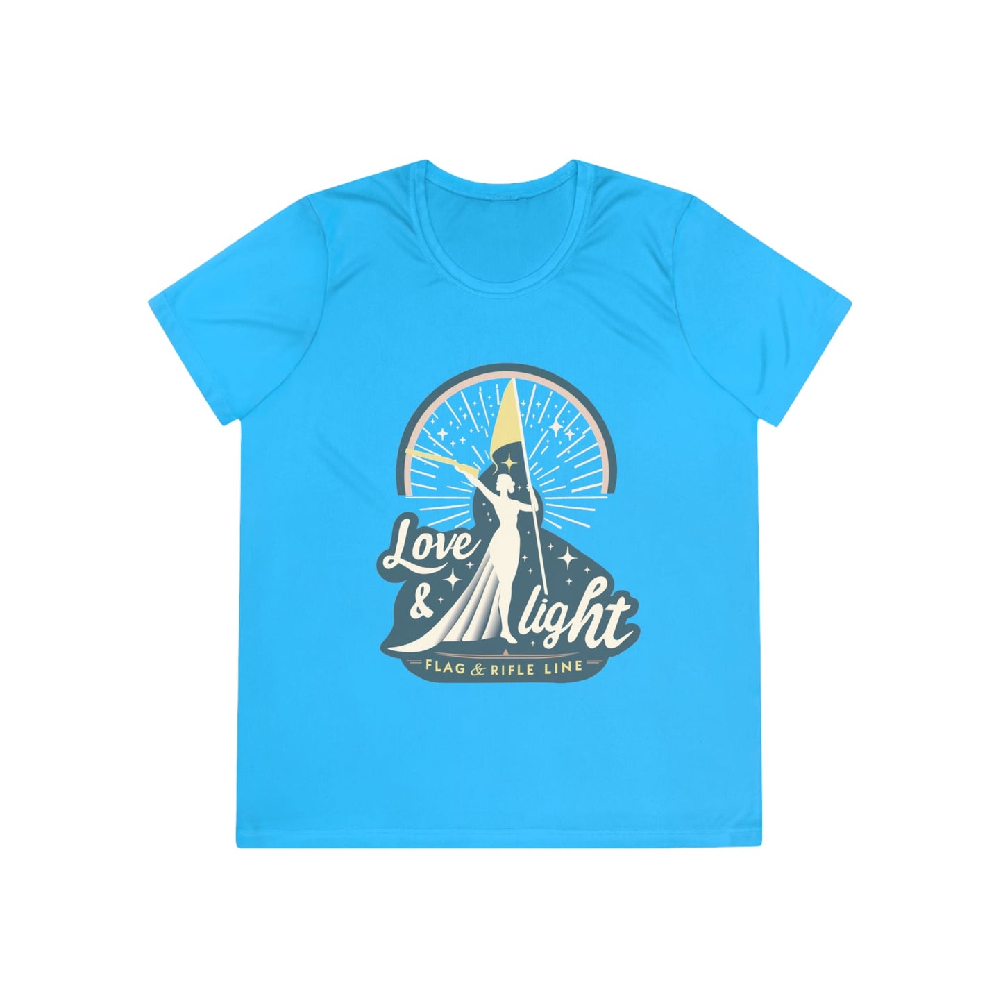 Printify Florida Villages of  Love & Light Ladies Wicking Tee — Flag & Rifle Line Graphic T‑Shirt
