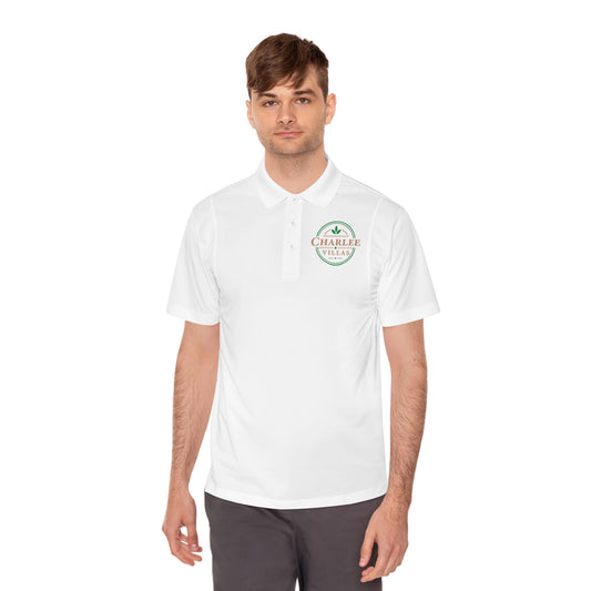 Printify Florida Villages of  Men's Polo Shirt with 'Charlee Villas' Vintage Crest — Golf & Resort Logo Tee