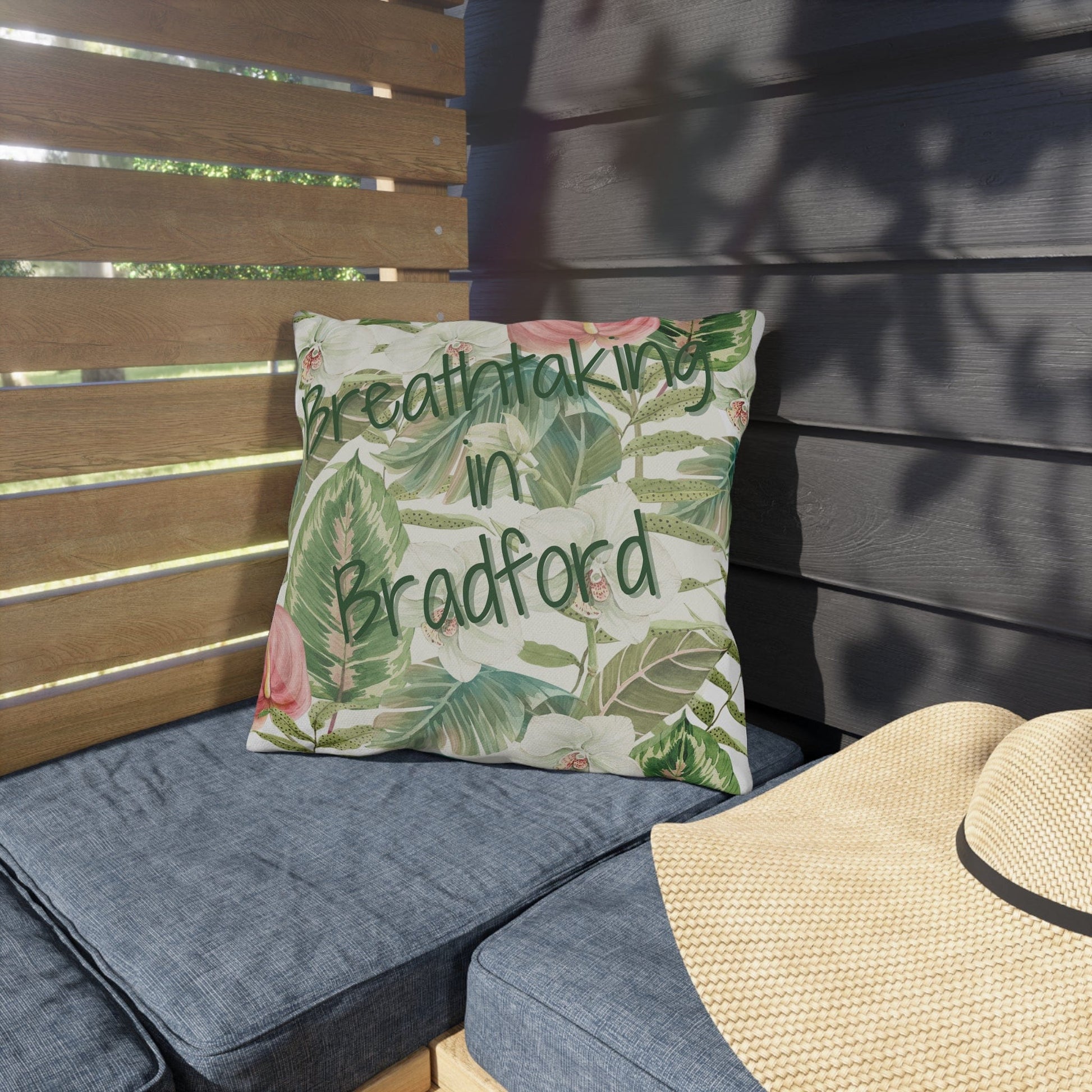 Take the 2nd Exit Florida Villages of  Outdoor Pillows (Green Lettering) - Bradford