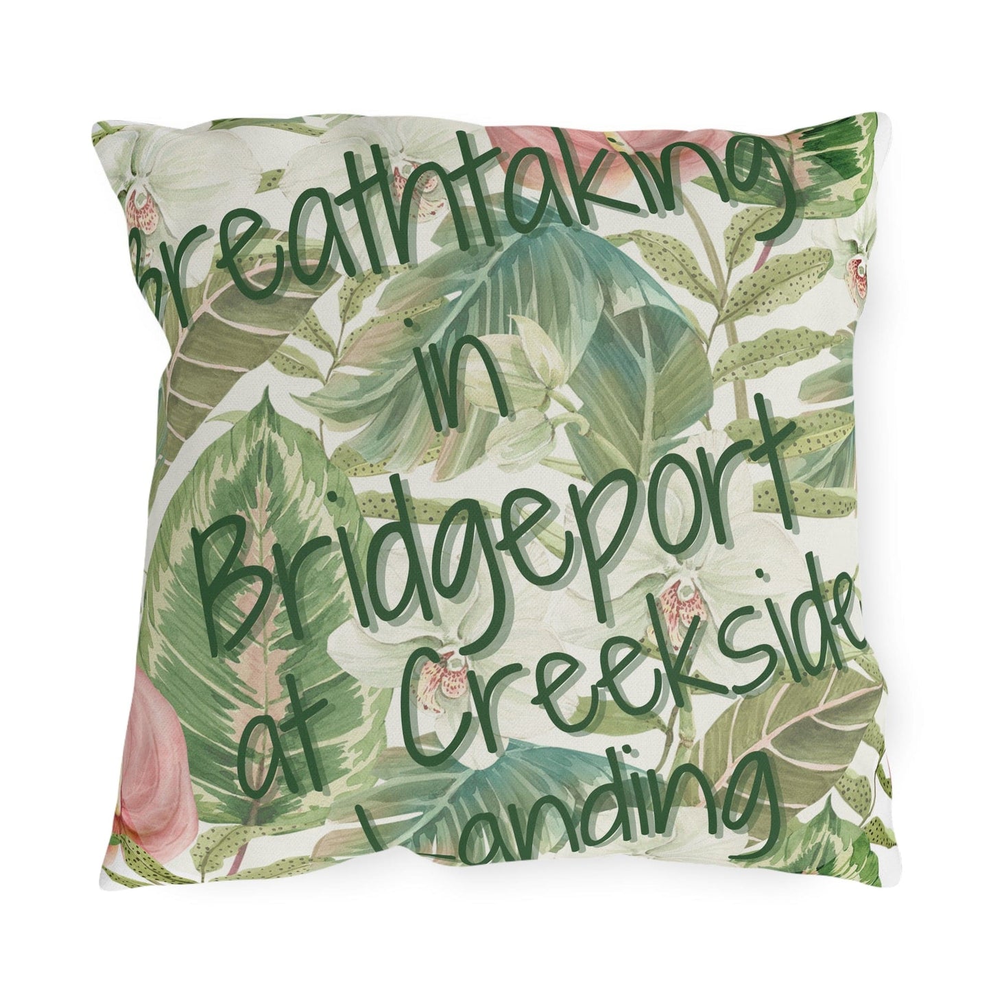 Take the 2nd Exit Florida Villages of  Outdoor Pillows (Green Lettering) - Bridgeport at Creekside Landing