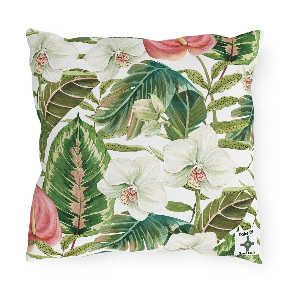 Printify Florida Villages of  Outdoor Pillows (Green Lettering) - Charlee Villas