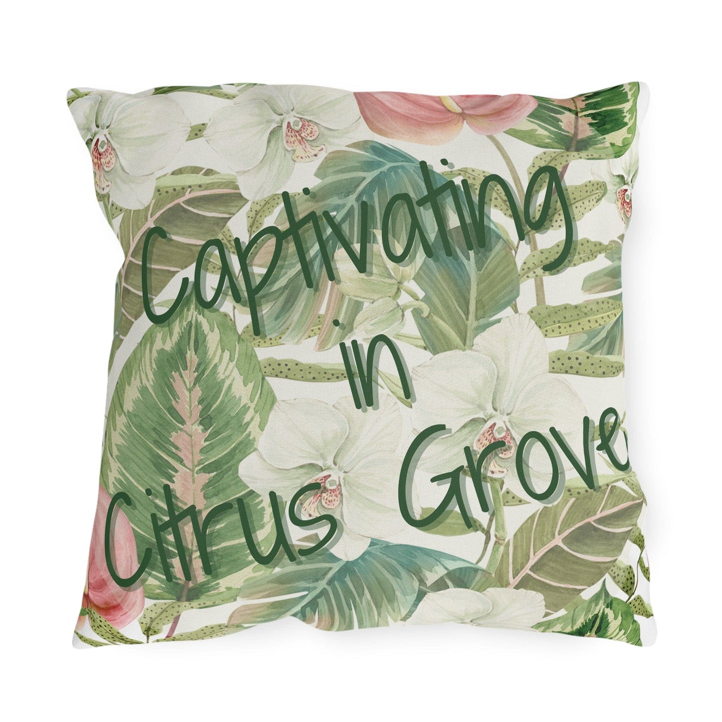 Take the 2nd Exit Florida Villages of  Outdoor Pillows (Green Lettering) - Citrus Grove