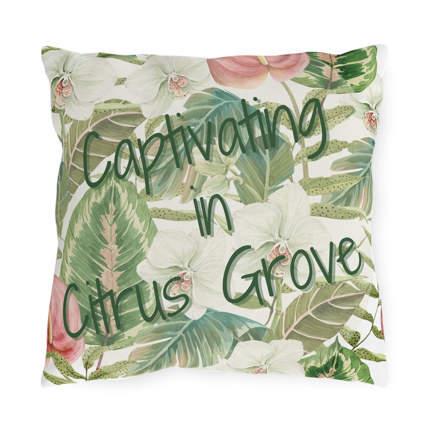 Take the 2nd Exit Florida Villages of  Outdoor Pillows (Green Lettering) - Citrus Grove