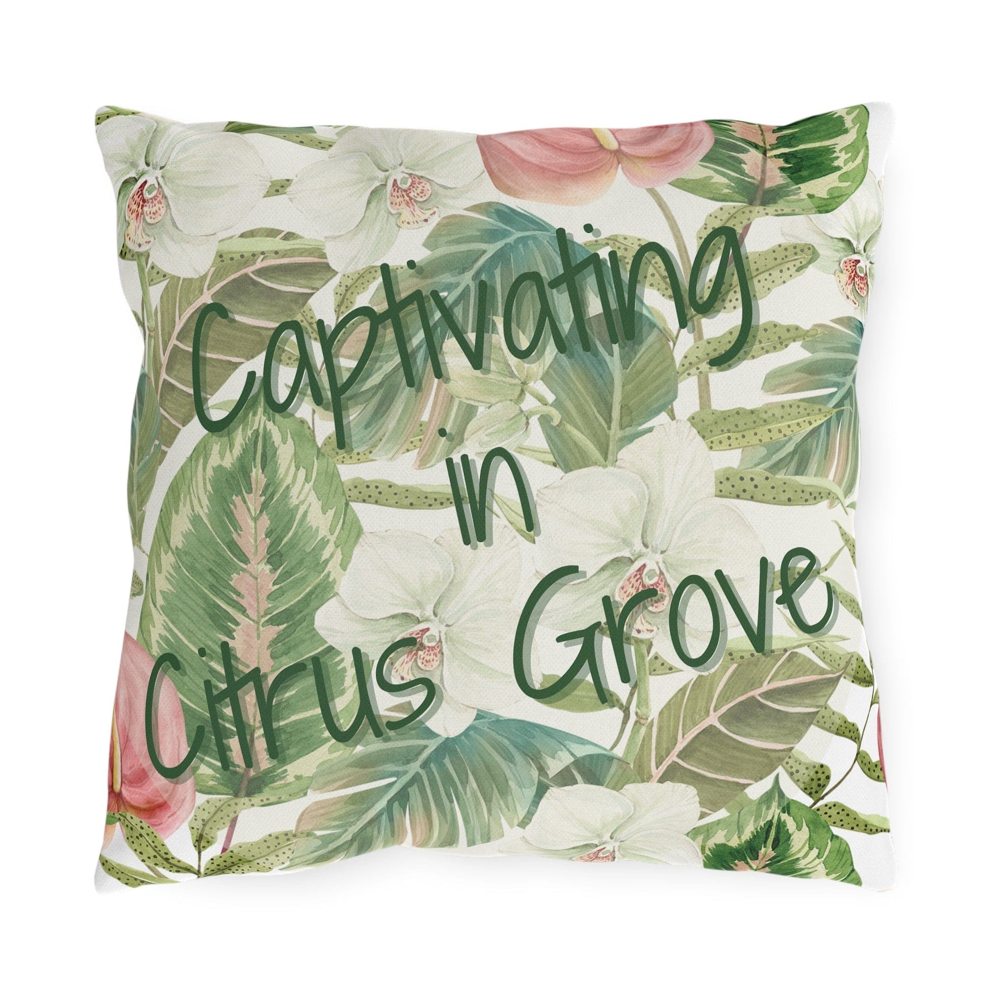 Take the 2nd Exit Florida Villages of  Outdoor Pillows (Green Lettering) - Citrus Grove