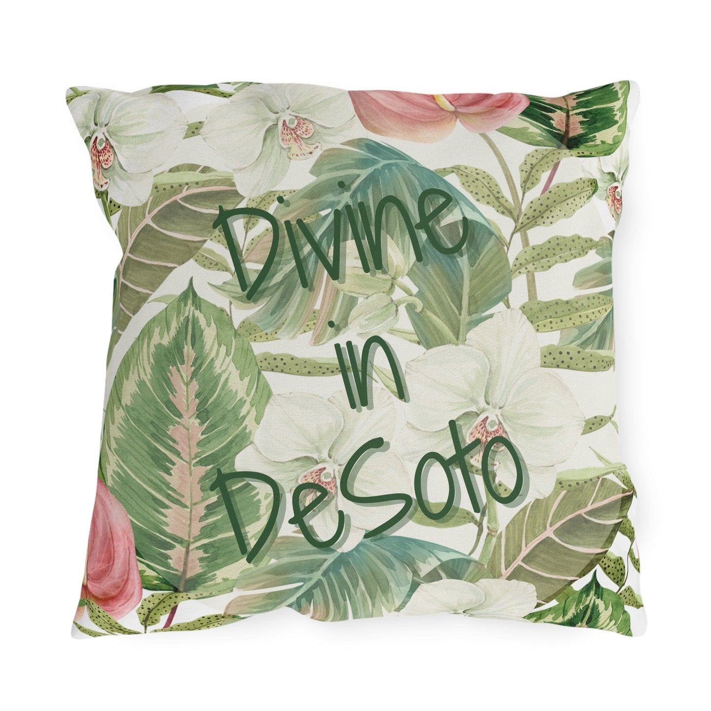 Take the 2nd Exit Florida Villages of  Outdoor Pillows (Green Lettering) - DeSoto
