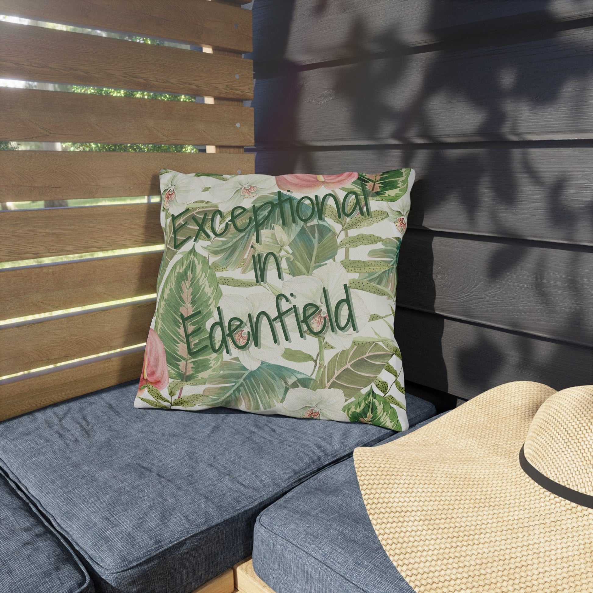 Take the 2nd Exit Florida Villages of  Outdoor Pillows (Green Lettering) - Edenfield