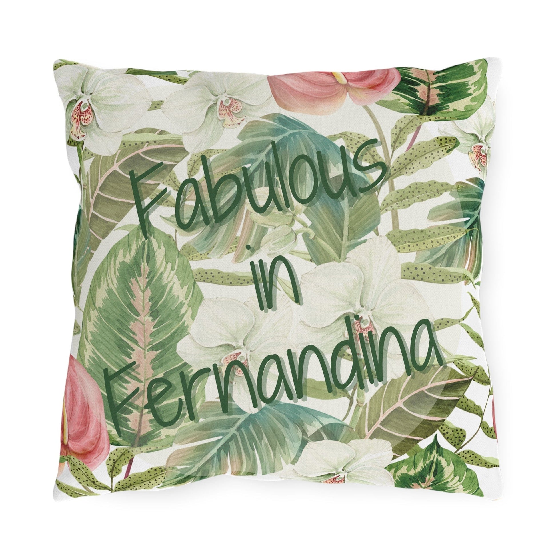 Take the 2nd Exit Florida Villages of  Outdoor Pillows (Green Lettering) - Fernandina