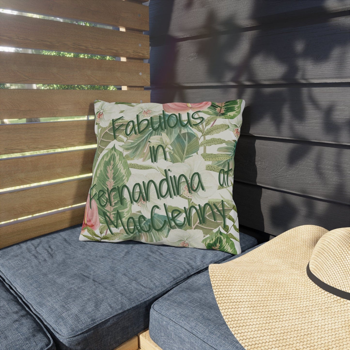 Take the 2nd Exit Florida Villages of  Outdoor Pillows (Green Lettering) - Fernandina at MacClenny