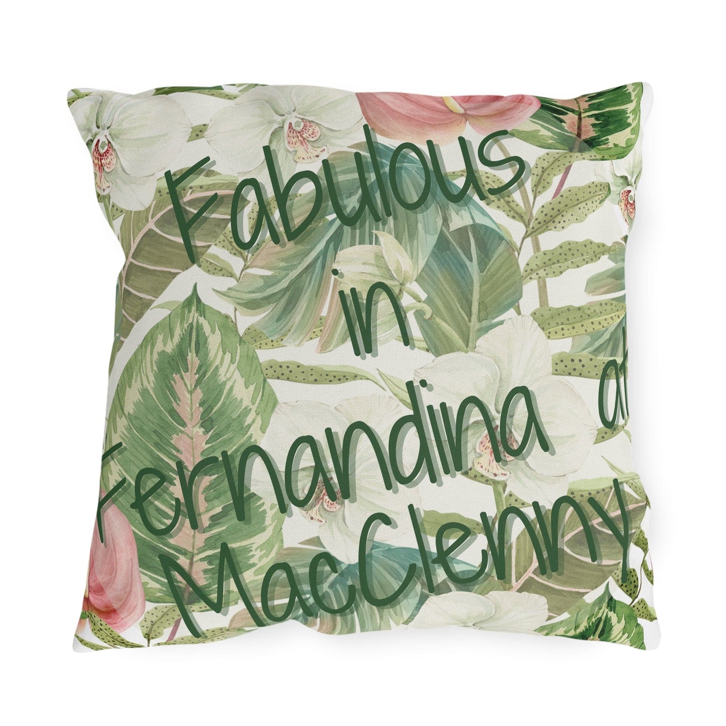 Take the 2nd Exit Florida Villages of  Outdoor Pillows (Green Lettering) - Fernandina at MacClenny