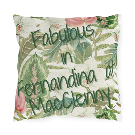 Take the 2nd Exit Florida Villages of  Outdoor Pillows (Green Lettering) - Fernandina at MacClenny