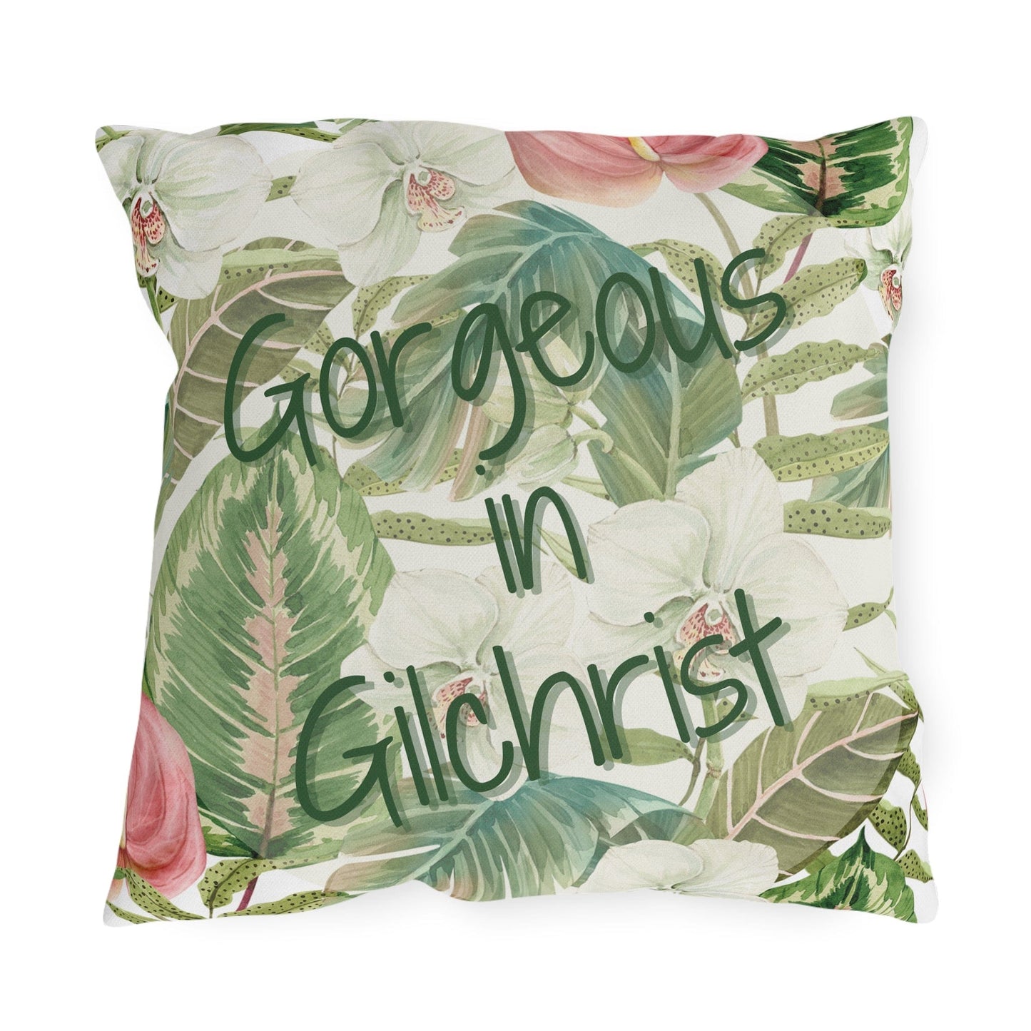 Take the 2nd Exit Florida Villages of  Outdoor Pillows (Green Lettering) - Gilchrist