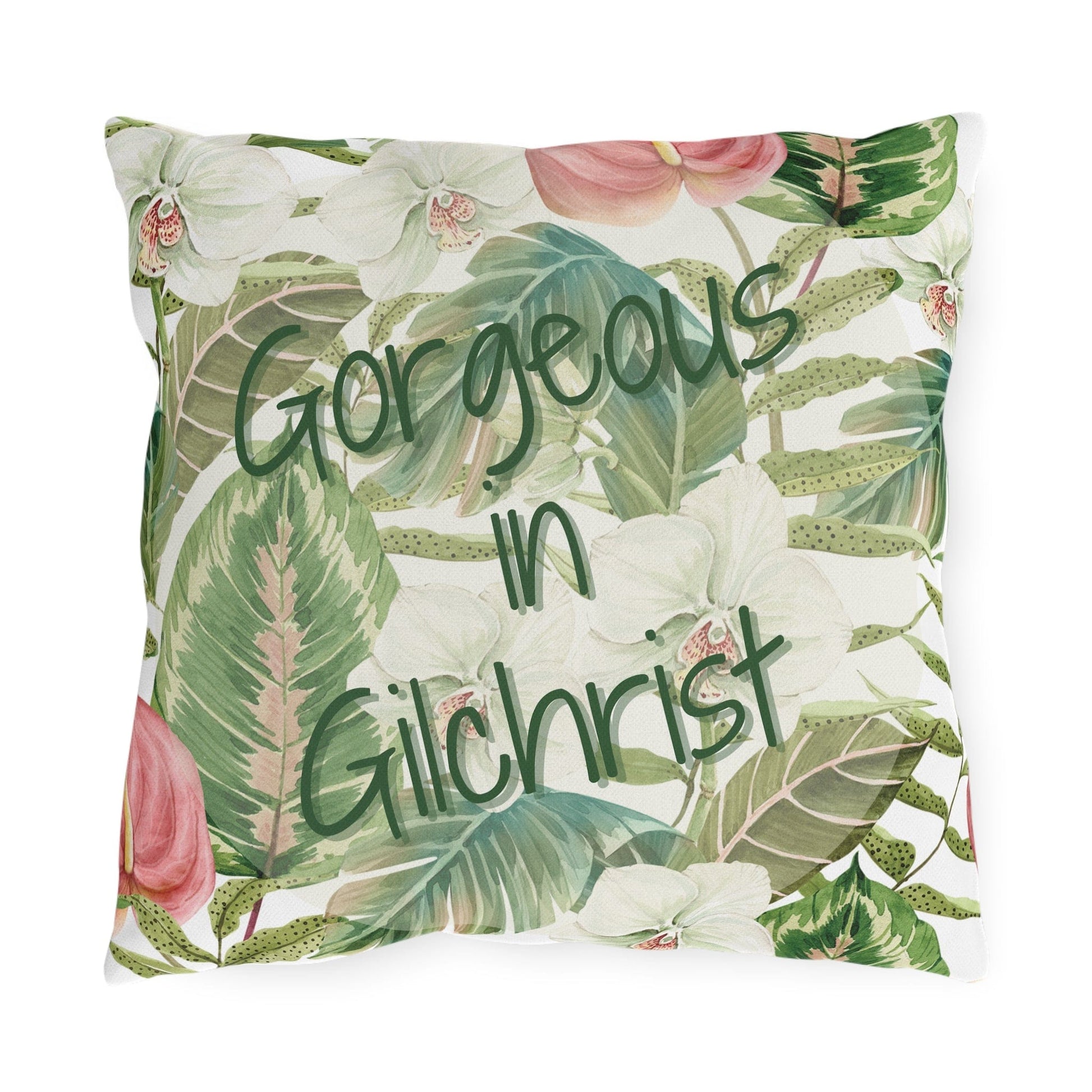 Take the 2nd Exit Florida Villages of  Outdoor Pillows (Green Lettering) - Gilchrist