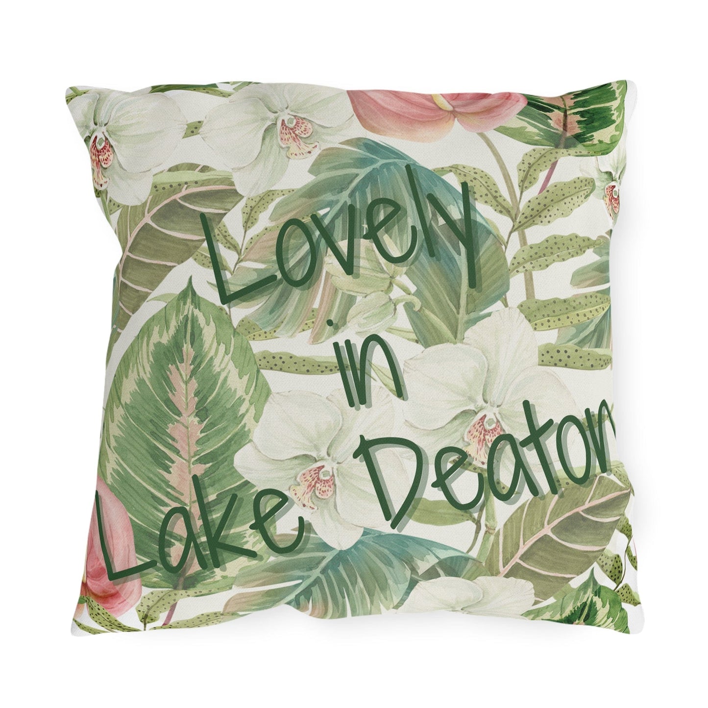 Take the 2nd Exit Florida Villages of  Outdoor Pillows (Green Lettering) - Lake Deaton