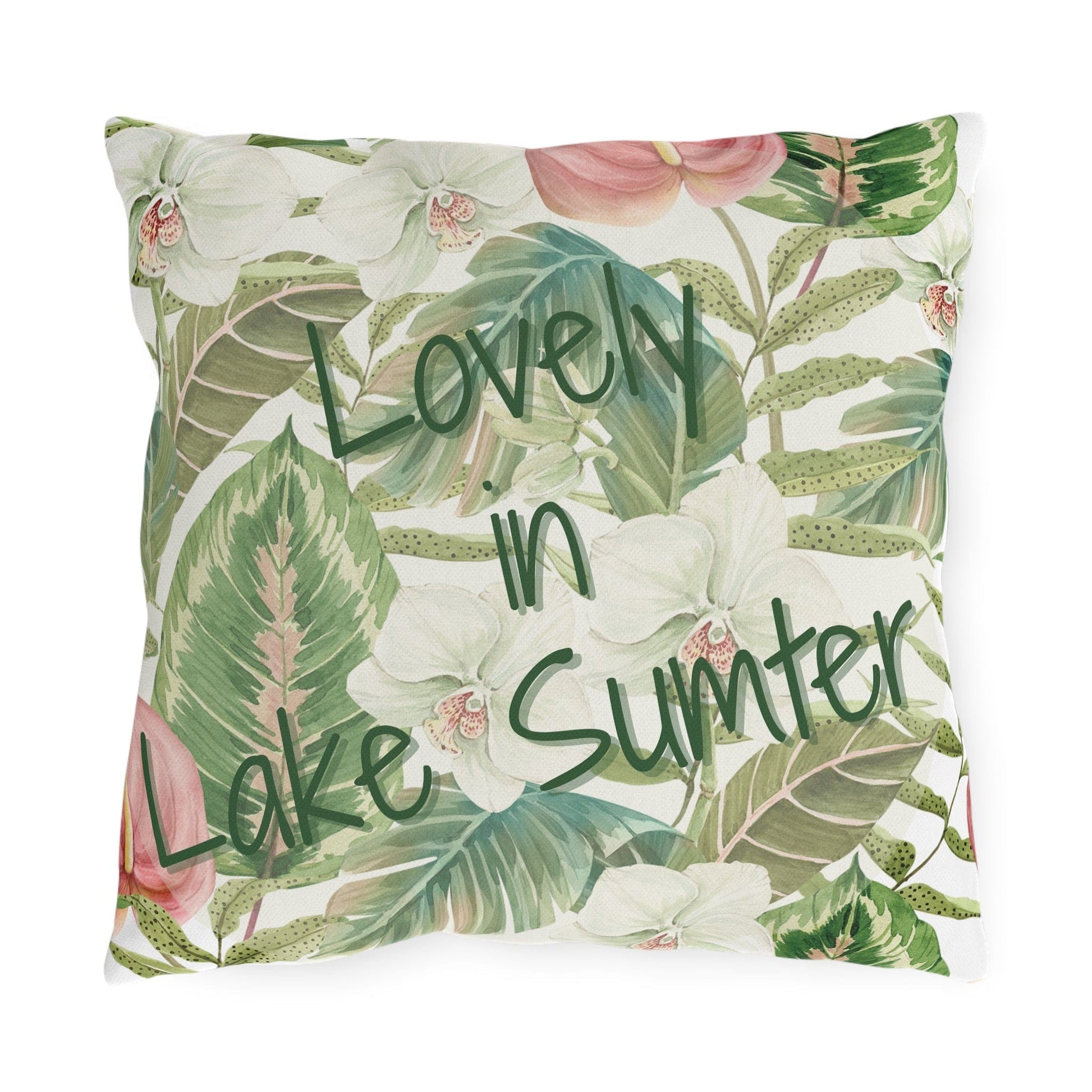 Take the 2nd Exit Florida Villages of  Outdoor Pillows (Green Lettering) - Lake Sumter