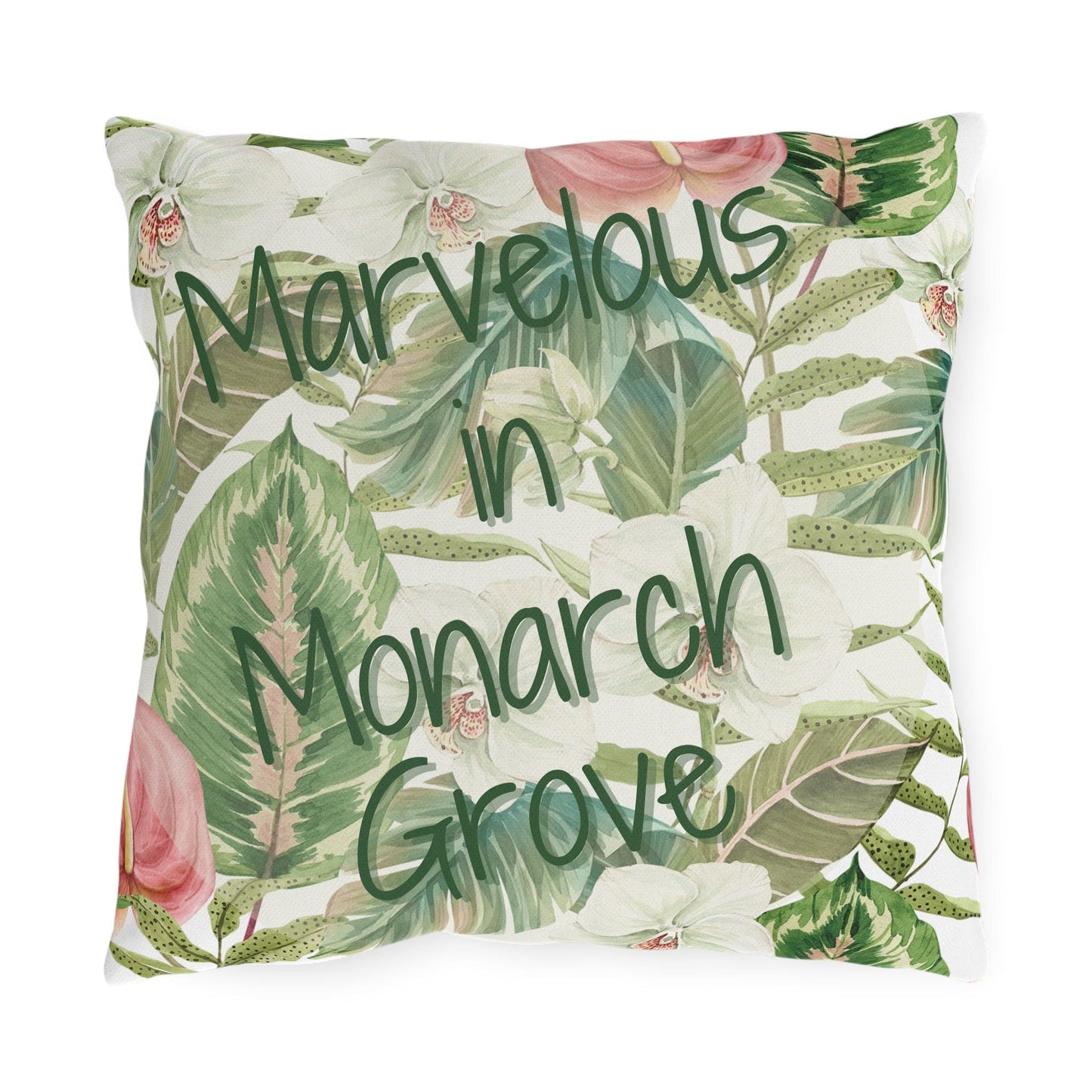 Take the 2nd Exit Florida Villages of  Outdoor Pillows (Green Lettering) - Monarch Grove