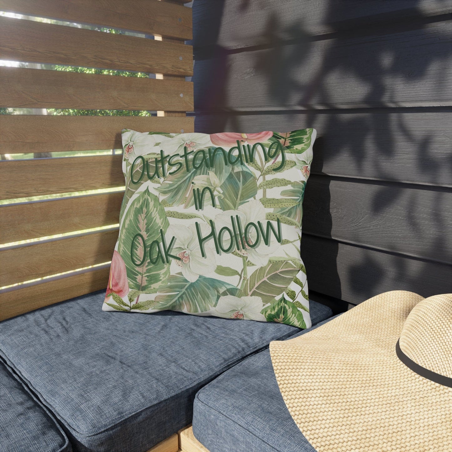 Take the 2nd Exit Florida Villages of  Outdoor Pillows (Green Lettering) - Oak Hollow