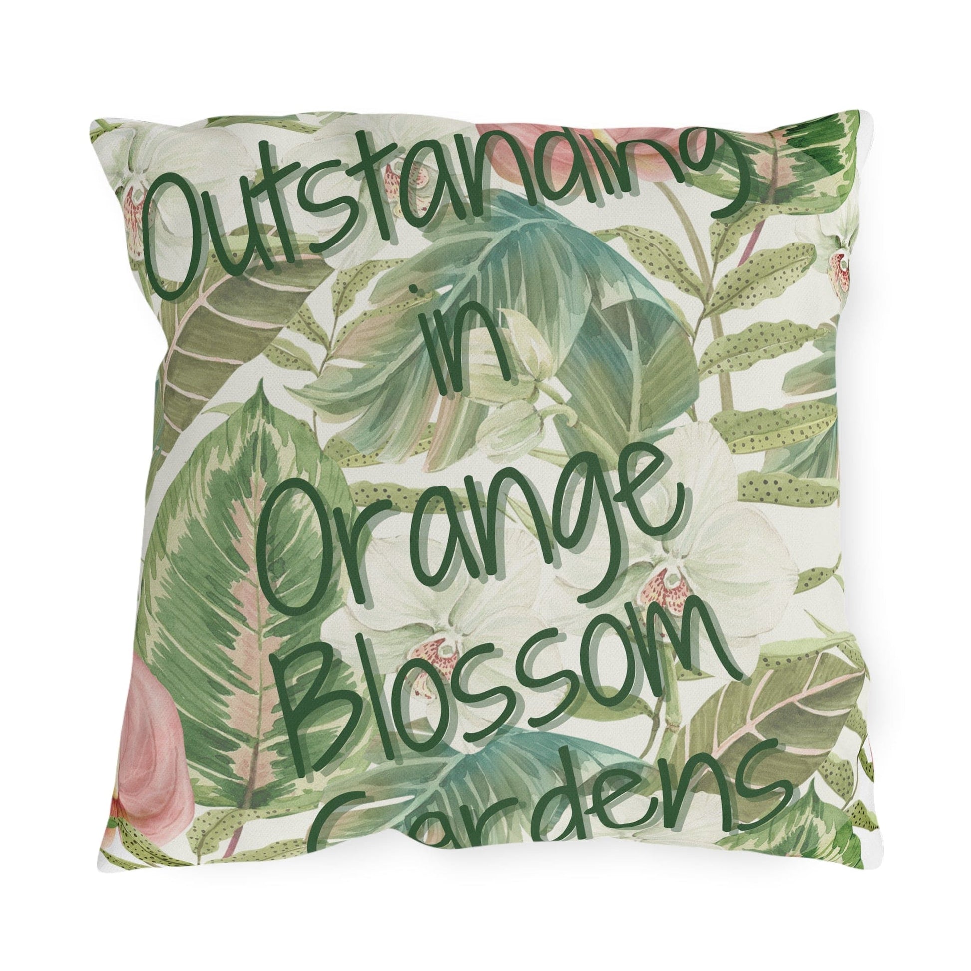 Take the 2nd Exit Florida Villages of  Outdoor Pillows (Green Lettering) - Orange Blossom Gardens