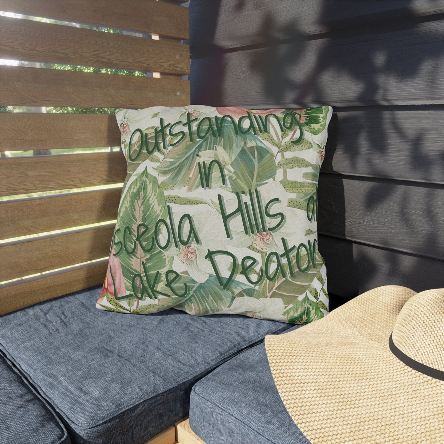 Take the 2nd Exit Florida Villages of  Outdoor Pillows (Green Lettering) - Osceola Hills at Lake Deaton