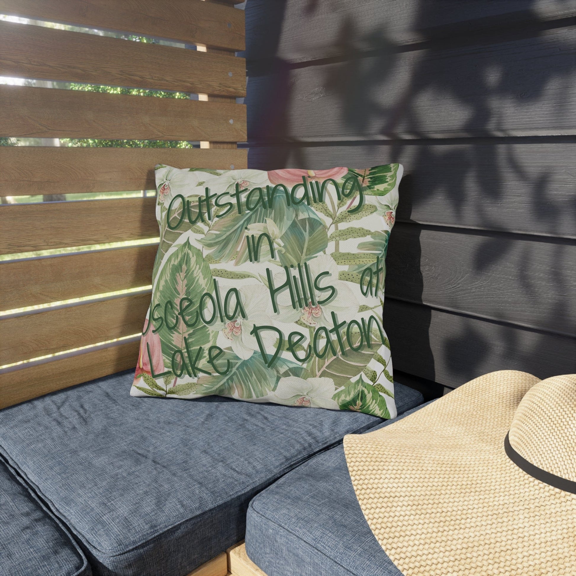 Take the 2nd Exit Florida Villages of  Outdoor Pillows (Green Lettering) - Osceola Hills at Lake Deaton