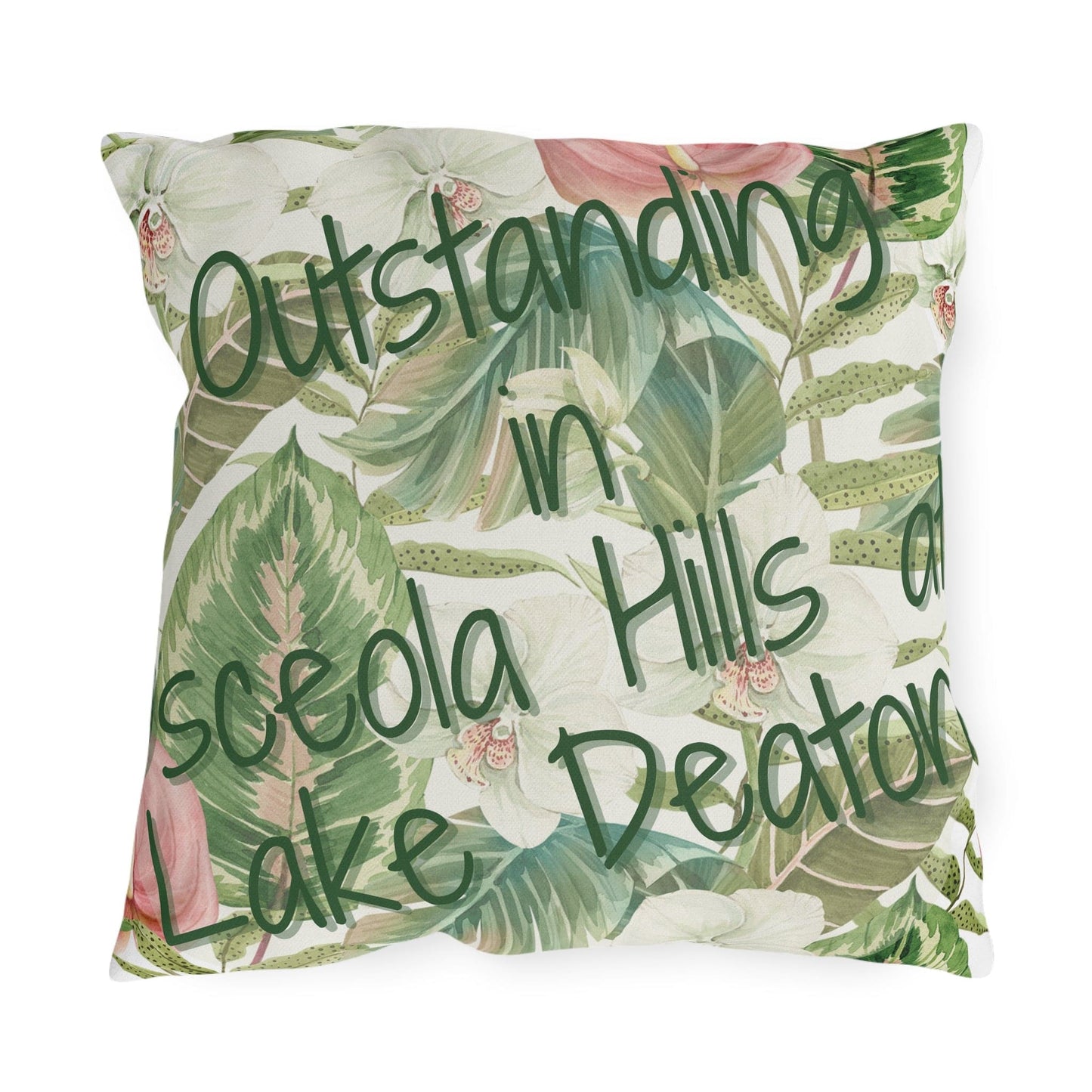 Take the 2nd Exit Florida Villages of  Outdoor Pillows (Green Lettering) - Osceola Hills at Lake Deaton