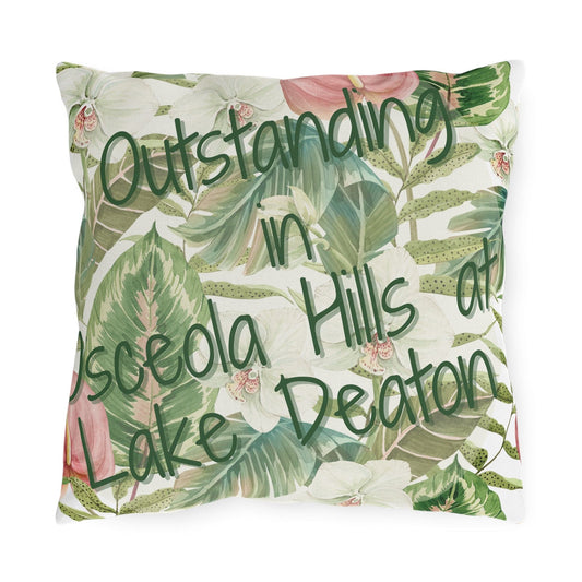 Take the 2nd Exit Florida Villages of  Outdoor Pillows (Green Lettering) - Osceola Hills at Lake Deaton