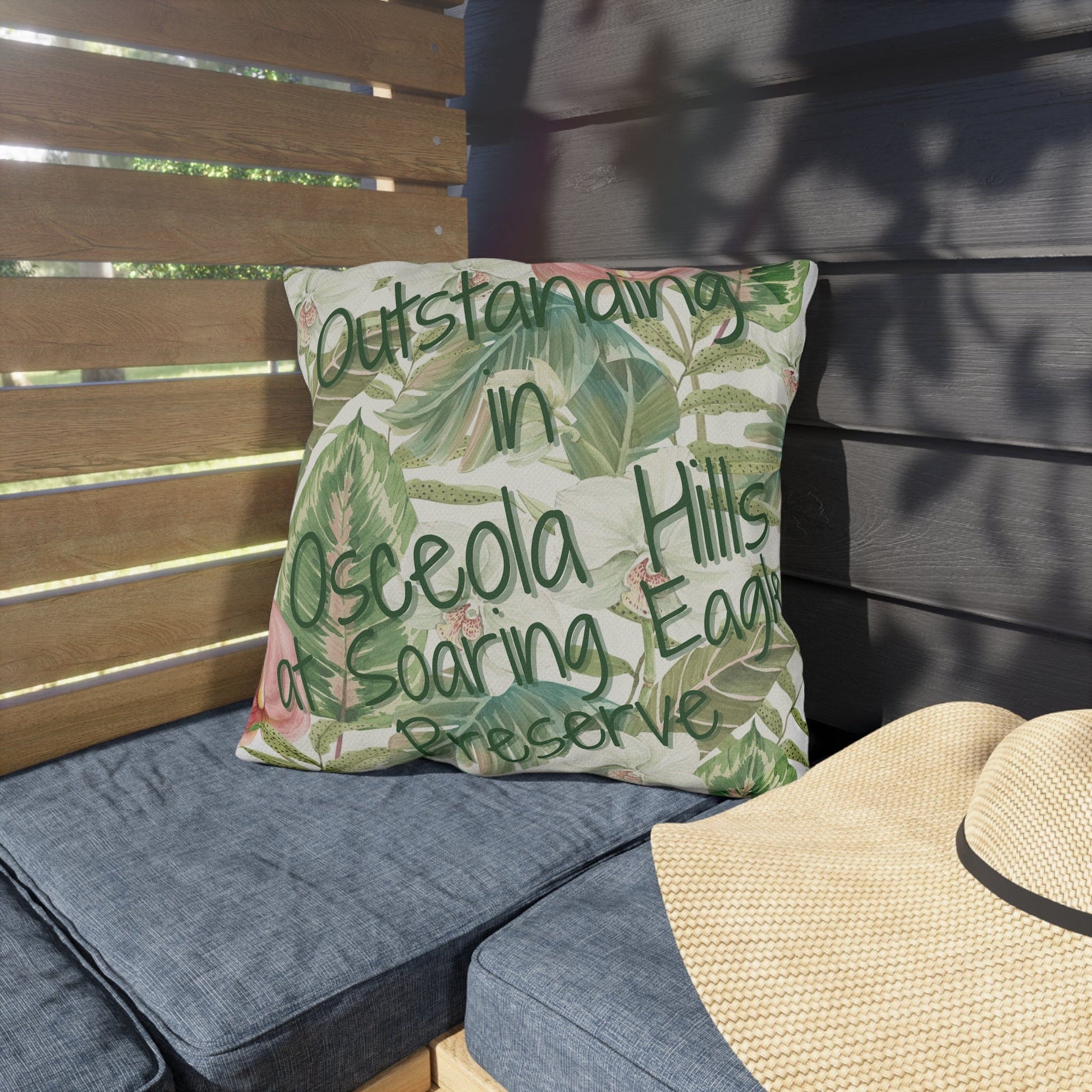 Take the 2nd Exit Florida Villages of  Outdoor Pillows (Green Lettering) - Osceola Hills at Soaring Eagle Preserve