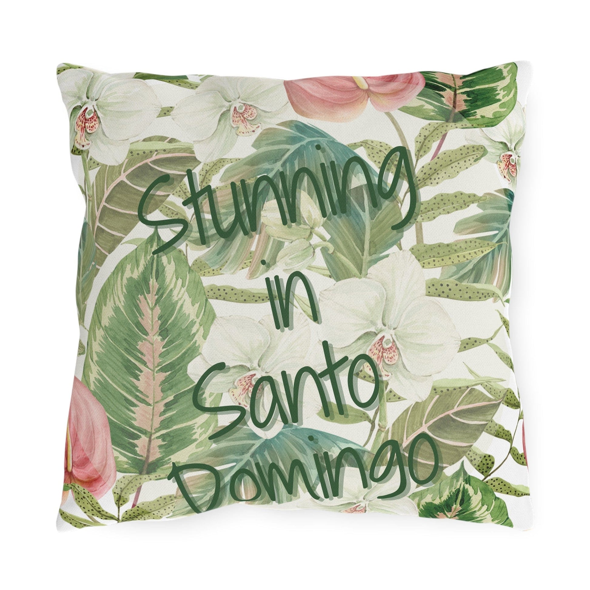 Take the 2nd Exit Florida Villages of  Outdoor Pillows (Green Lettering) - Santo Domingo
