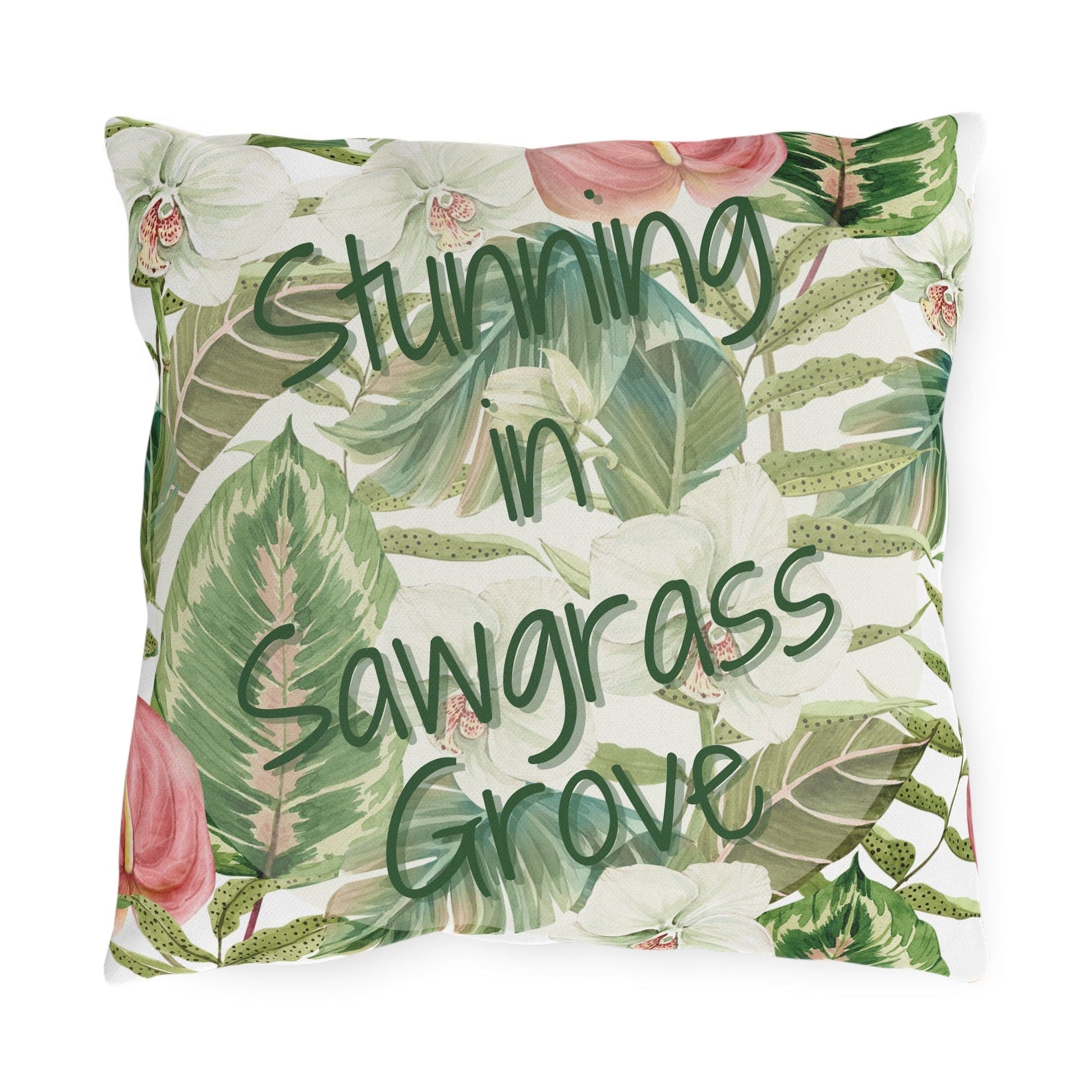 Take the 2nd Exit Florida Villages of  Outdoor Pillows (Green Lettering) - Sawgrass Grove