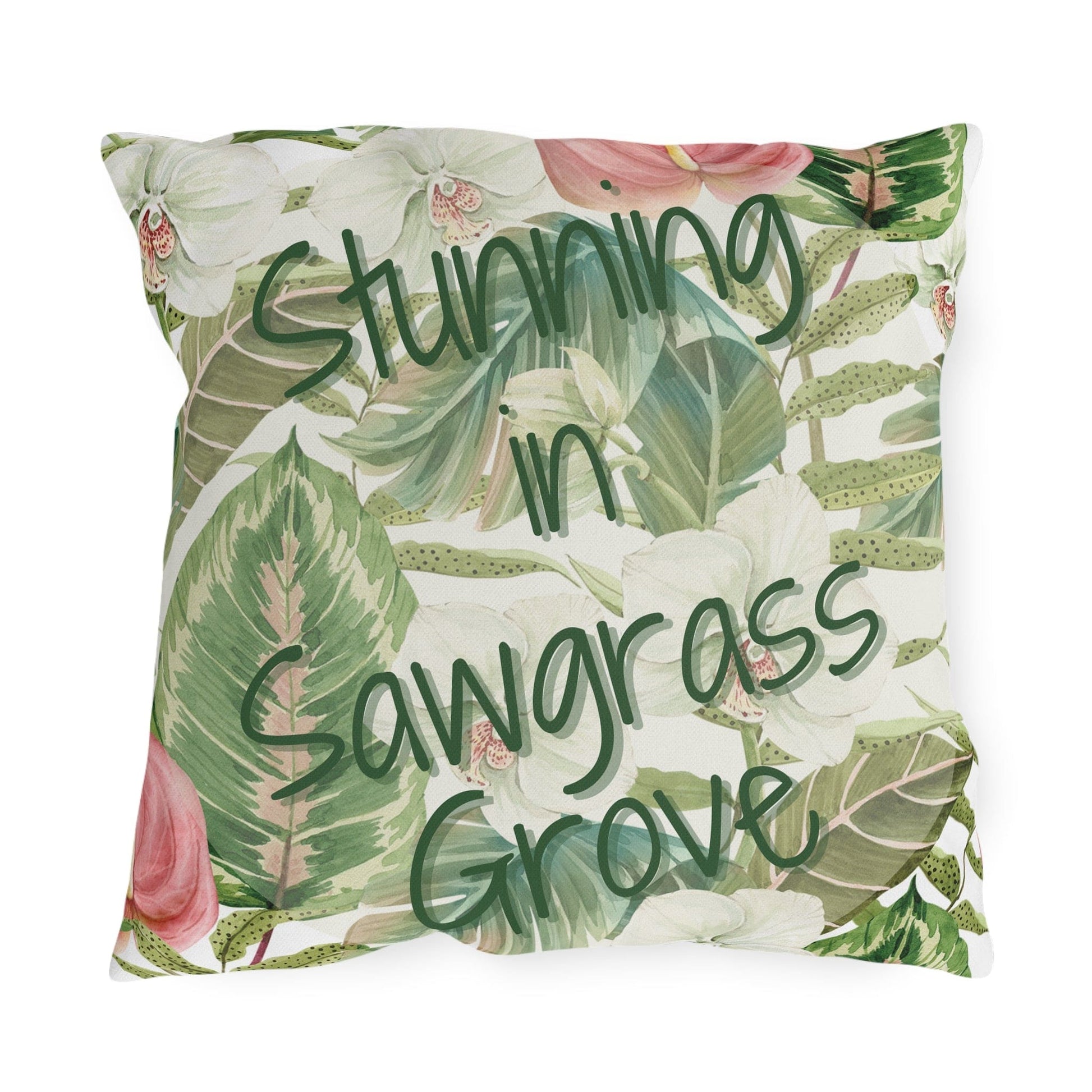 Take the 2nd Exit Florida Villages of  Outdoor Pillows (Green Lettering) - Sawgrass Grove