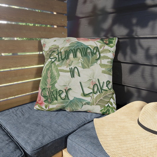 Take the 2nd Exit Florida Villages of  Outdoor Pillows (Green Lettering) - Silver Lake