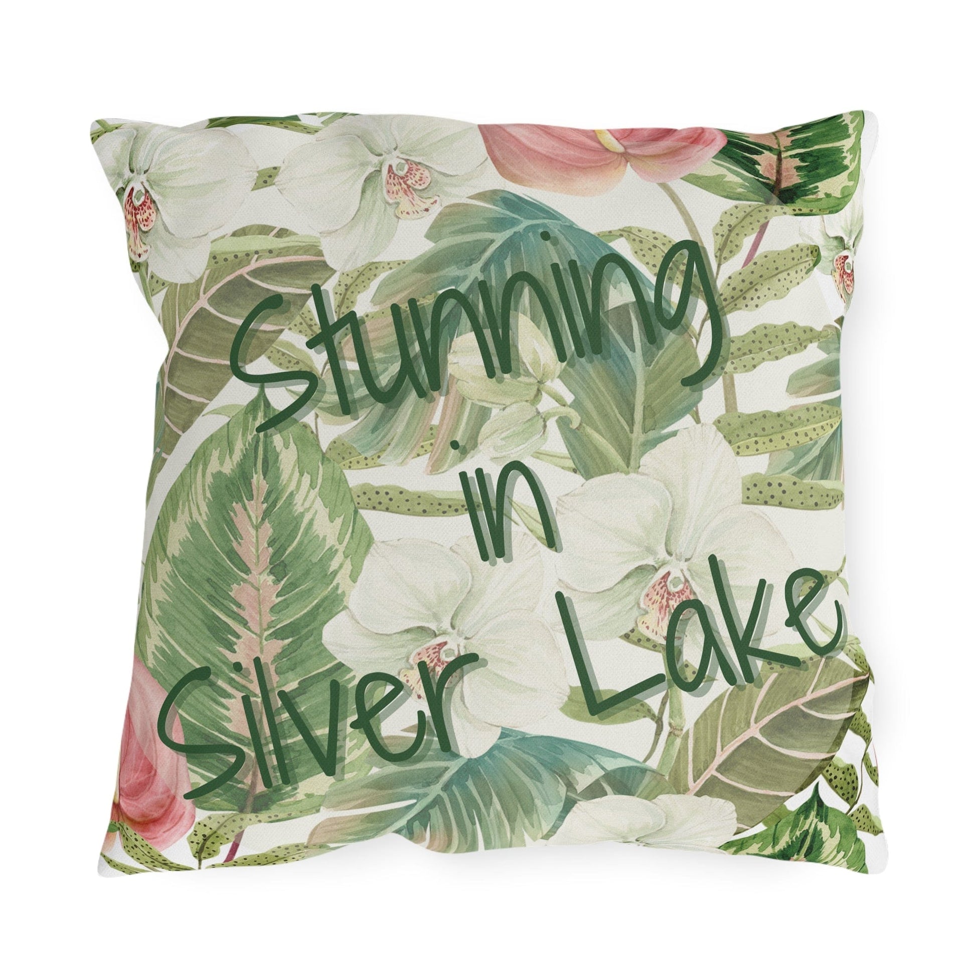 Take the 2nd Exit Florida Villages of  Outdoor Pillows (Green Lettering) - Silver Lake
