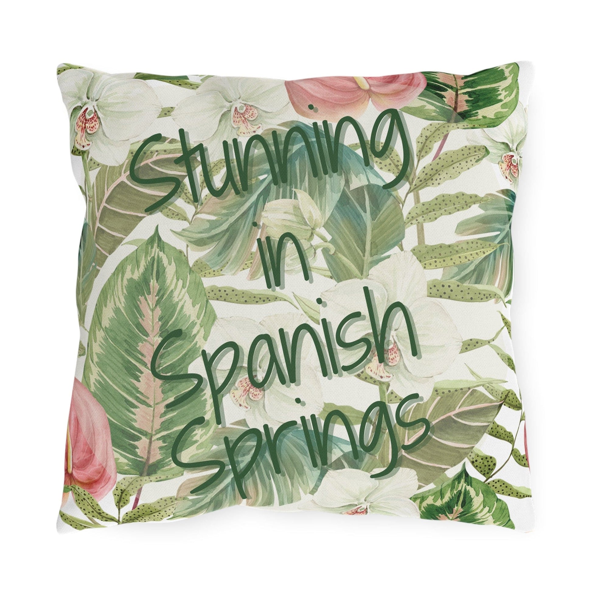 Take the 2nd Exit Florida Villages of  Outdoor Pillows (Green Lettering) - Spanish Springs