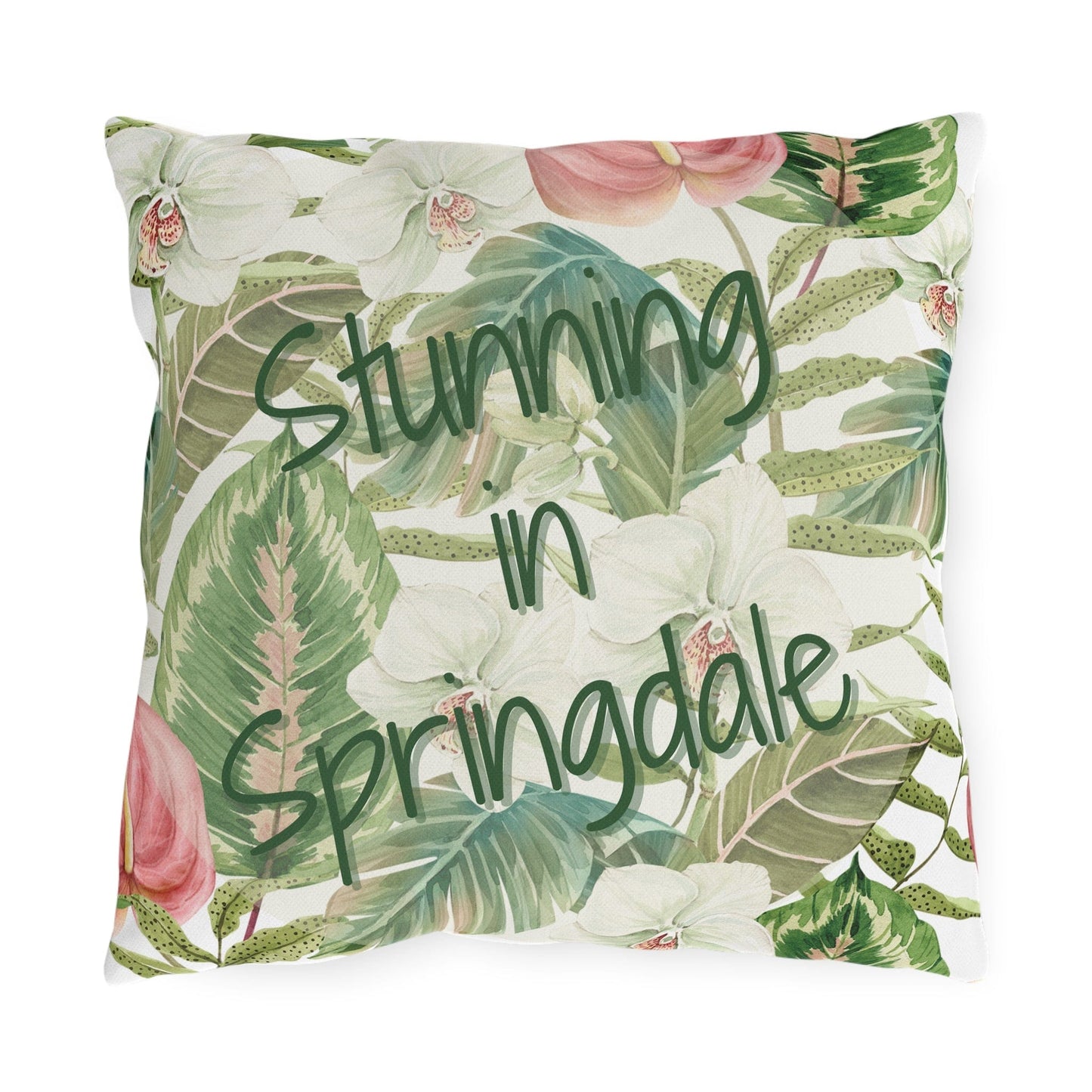 Take the 2nd Exit Florida Villages of  Outdoor Pillows (Green Lettering) - Springdale