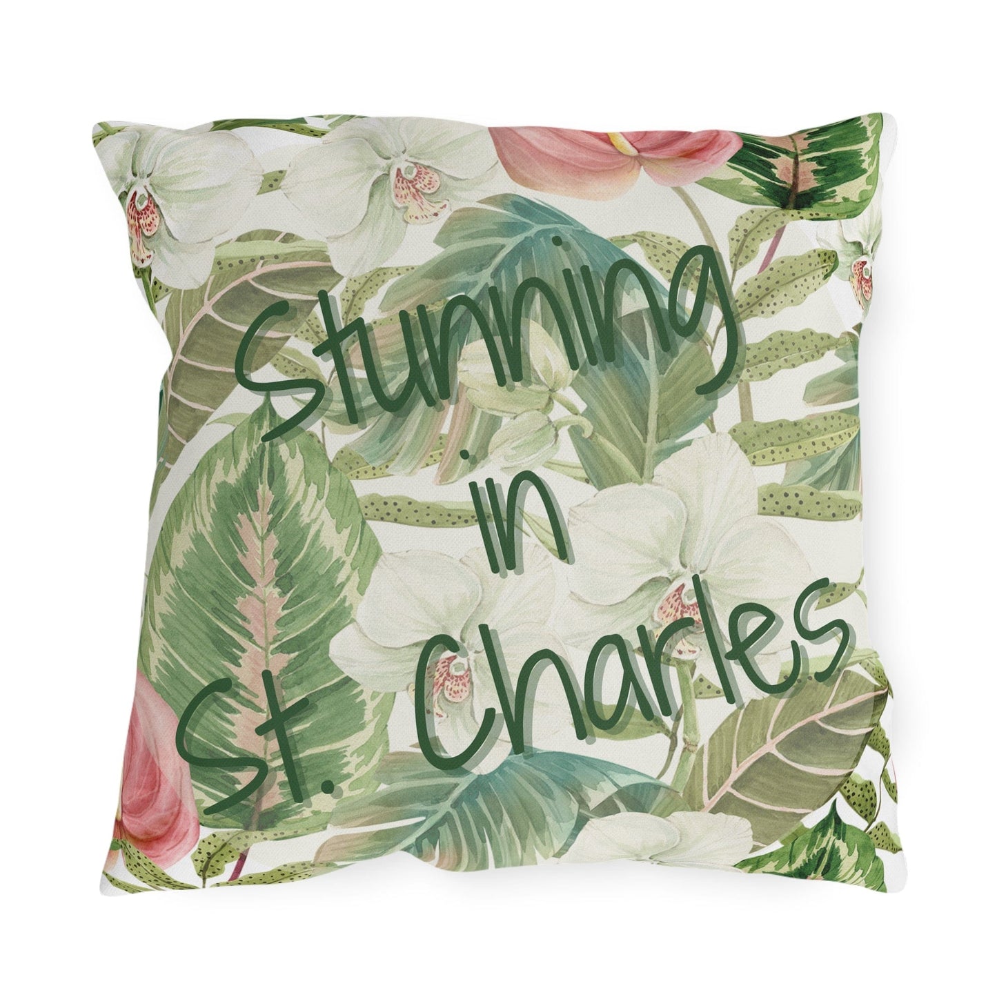 Take the 2nd Exit Florida Villages of  Outdoor Pillows (Green Lettering) - St. Charles
