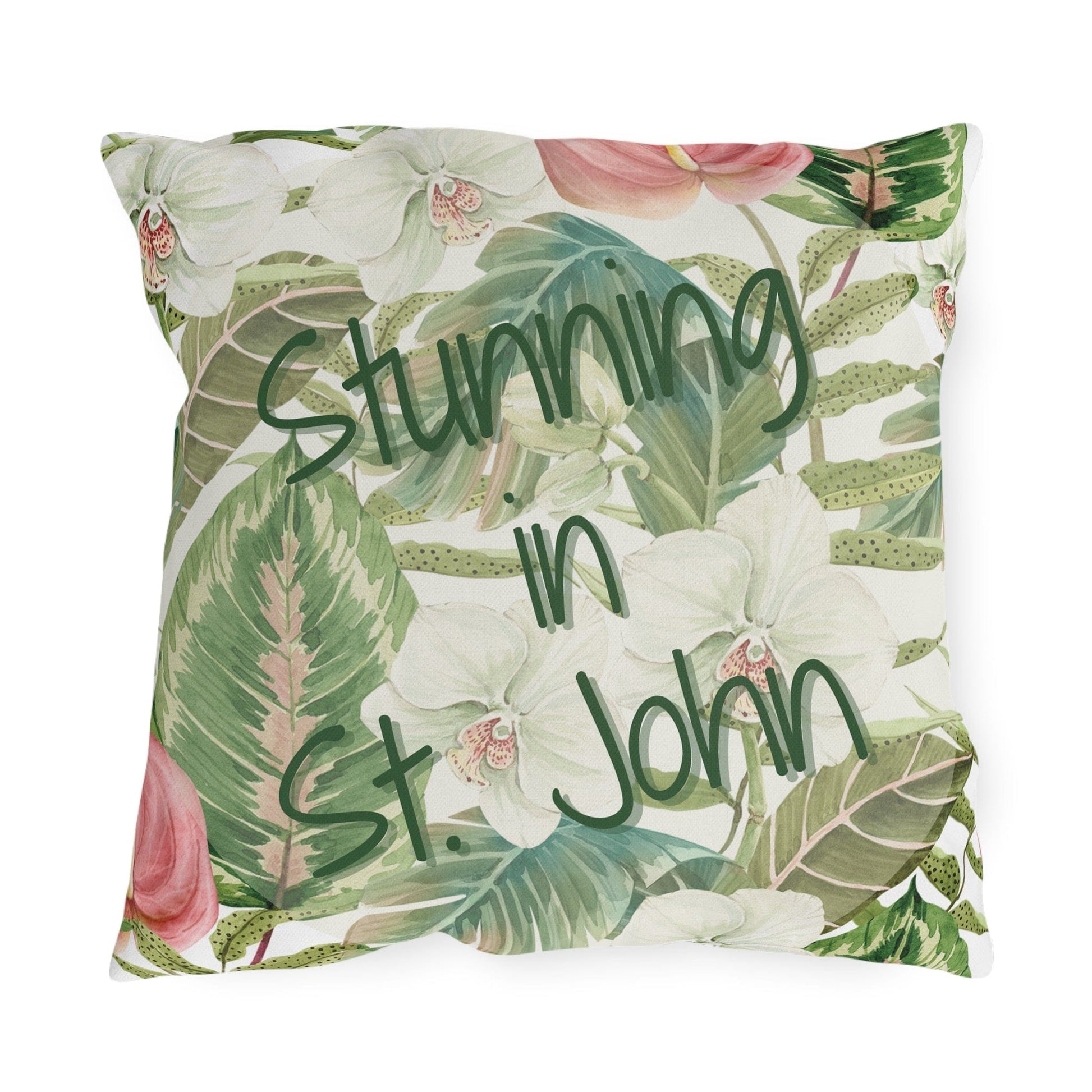 Take the 2nd Exit Florida Villages of  Outdoor Pillows (Green Lettering) - St. John