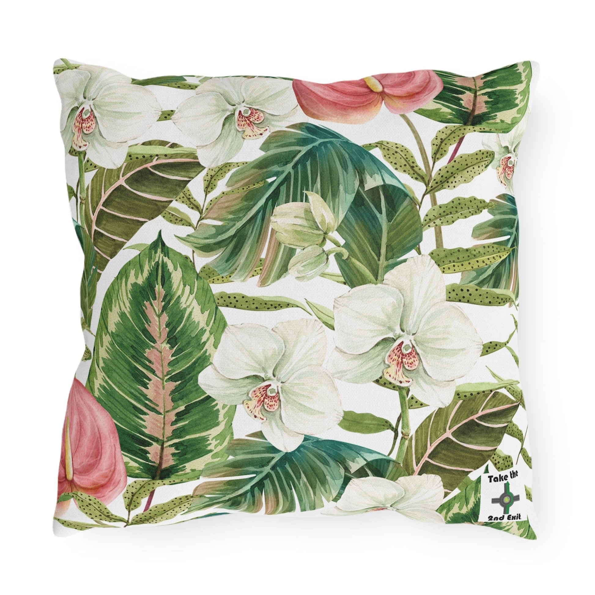 Take the 2nd Exit Florida Villages of  Outdoor Pillows (Green Lettering) - Waters Edge