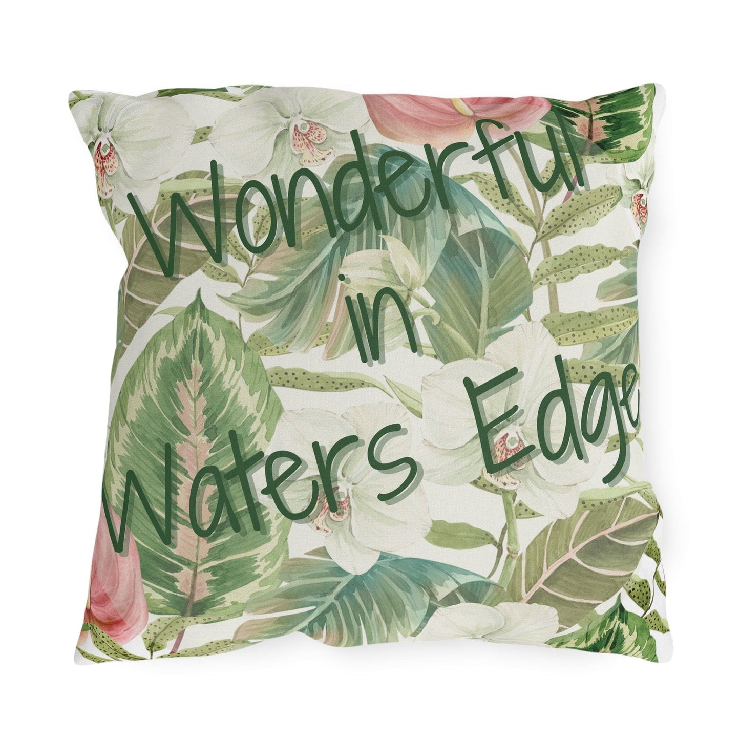 Take the 2nd Exit Florida Villages of  Outdoor Pillows (Green Lettering) - Waters Edge