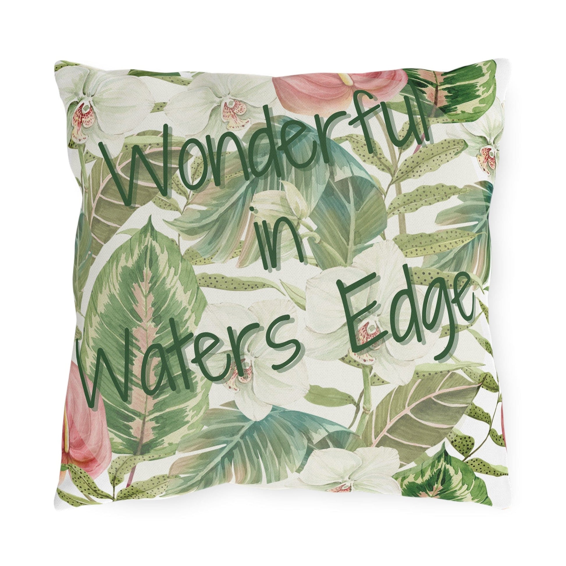 Take the 2nd Exit Florida Villages of  Outdoor Pillows (Green Lettering) - Waters Edge