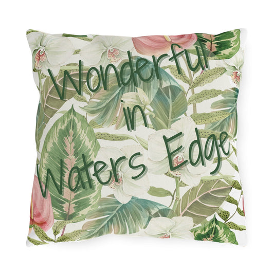 Take the 2nd Exit Florida Villages of  Outdoor Pillows (Green Lettering) - Waters Edge