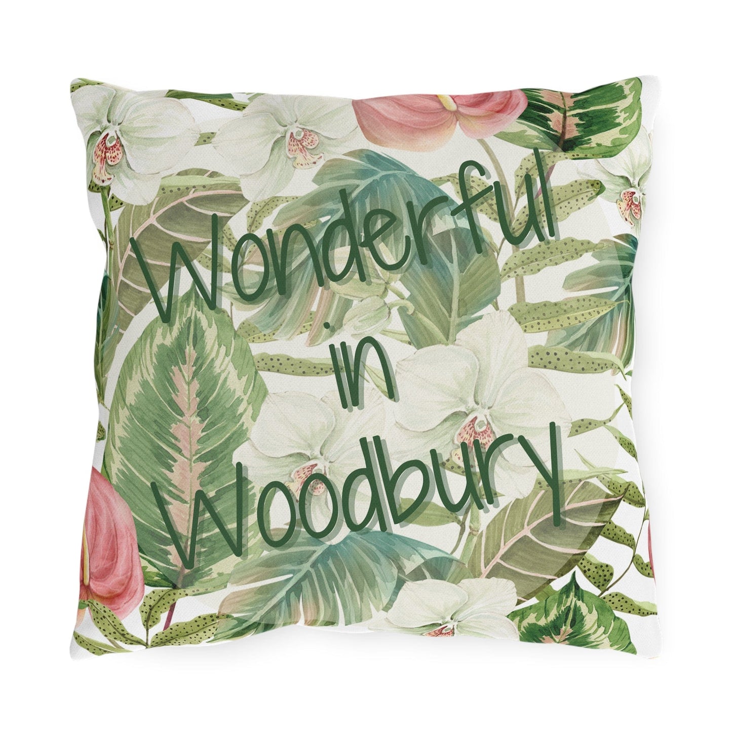 Take the 2nd Exit Florida Villages of  Outdoor Pillows (Green Lettering) - Woodbury