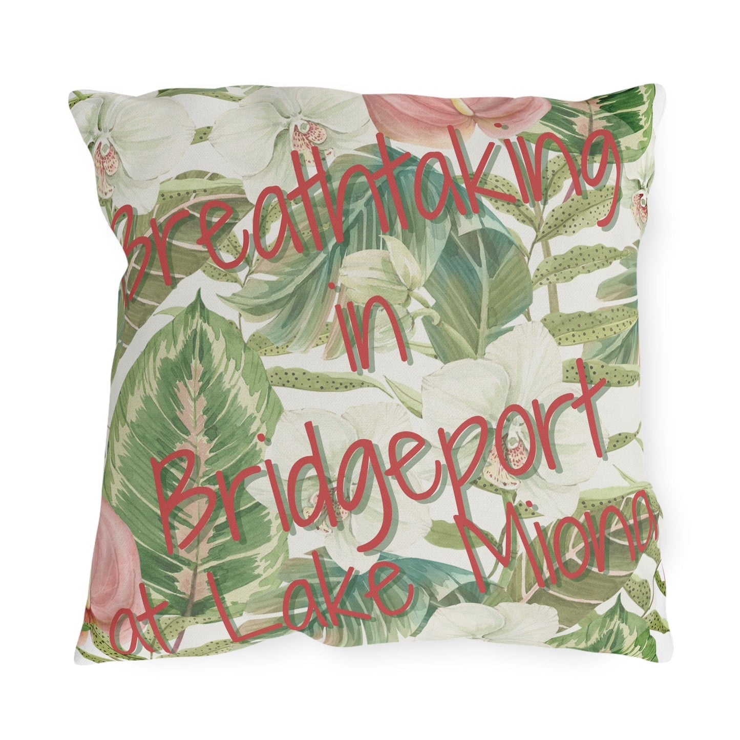 Take the 2nd Exit Florida Villages of  Outdoor Pillows (Pink Lettering) - Bridgeport at Lake Miona