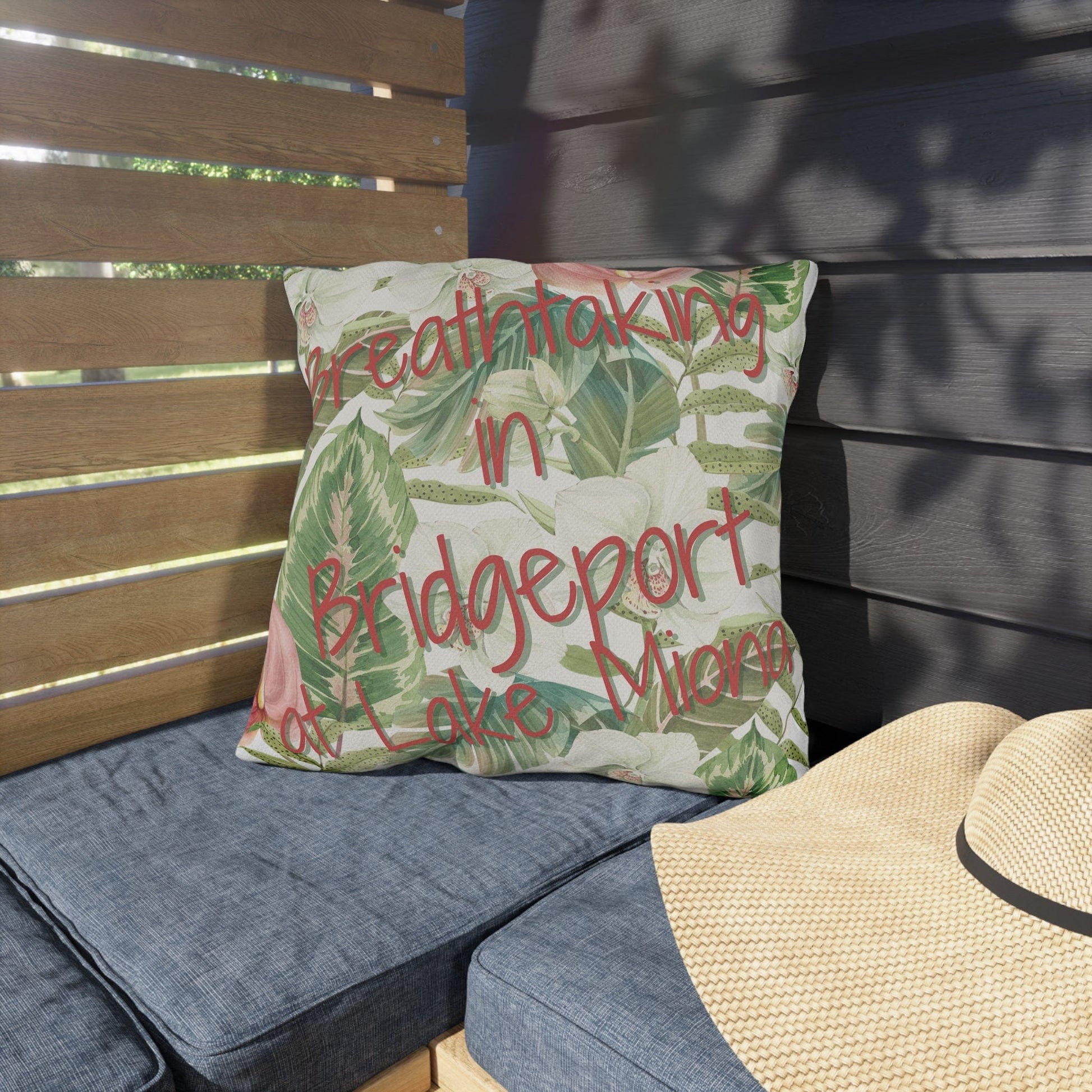 Take the 2nd Exit Florida Villages of  Outdoor Pillows (Pink Lettering) - Bridgeport at Lake Miona