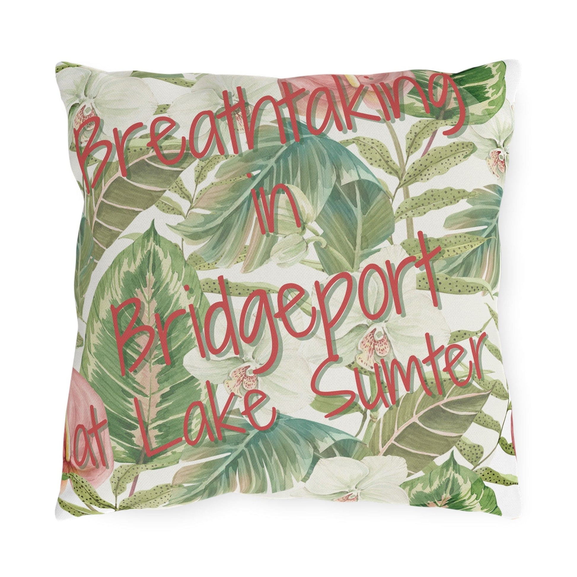Take the 2nd Exit Florida Villages of  Outdoor Pillows (Pink Lettering) - Bridgeport at Lake Sumter