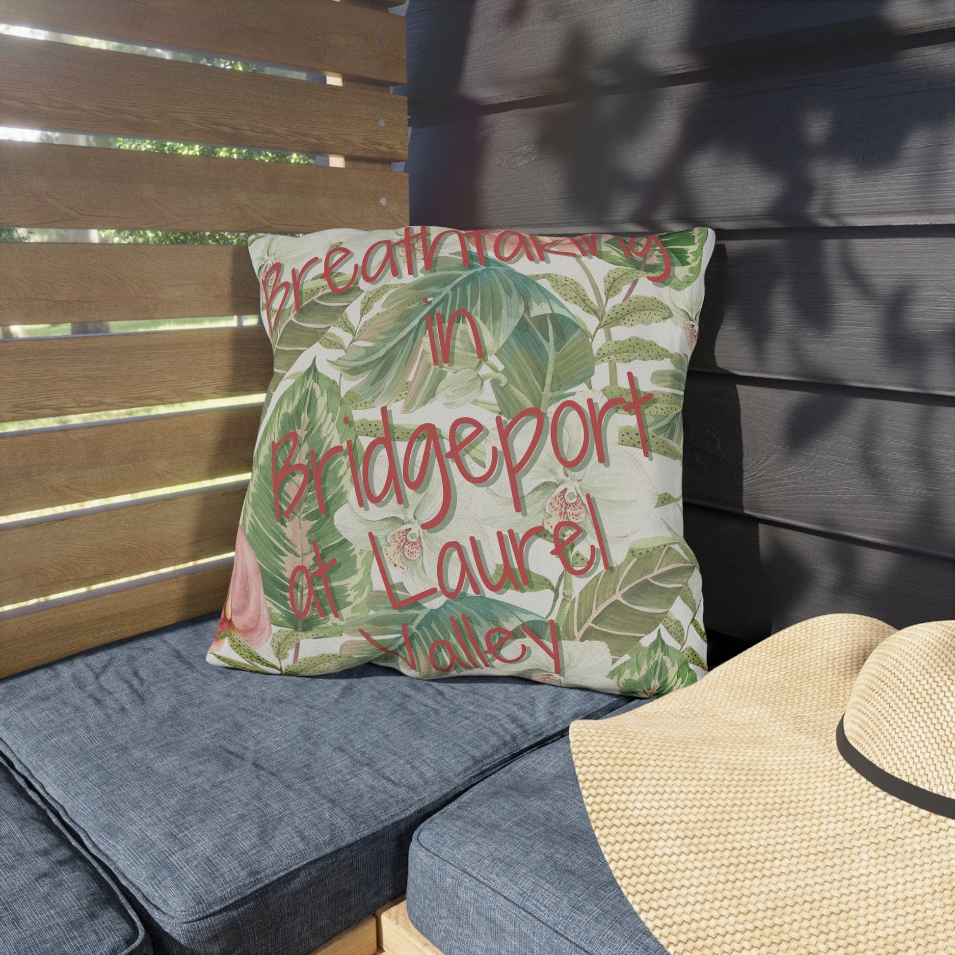 Take the 2nd Exit Florida Villages of  Outdoor Pillows (Pink Lettering) - Bridgeport at Laurel Valley