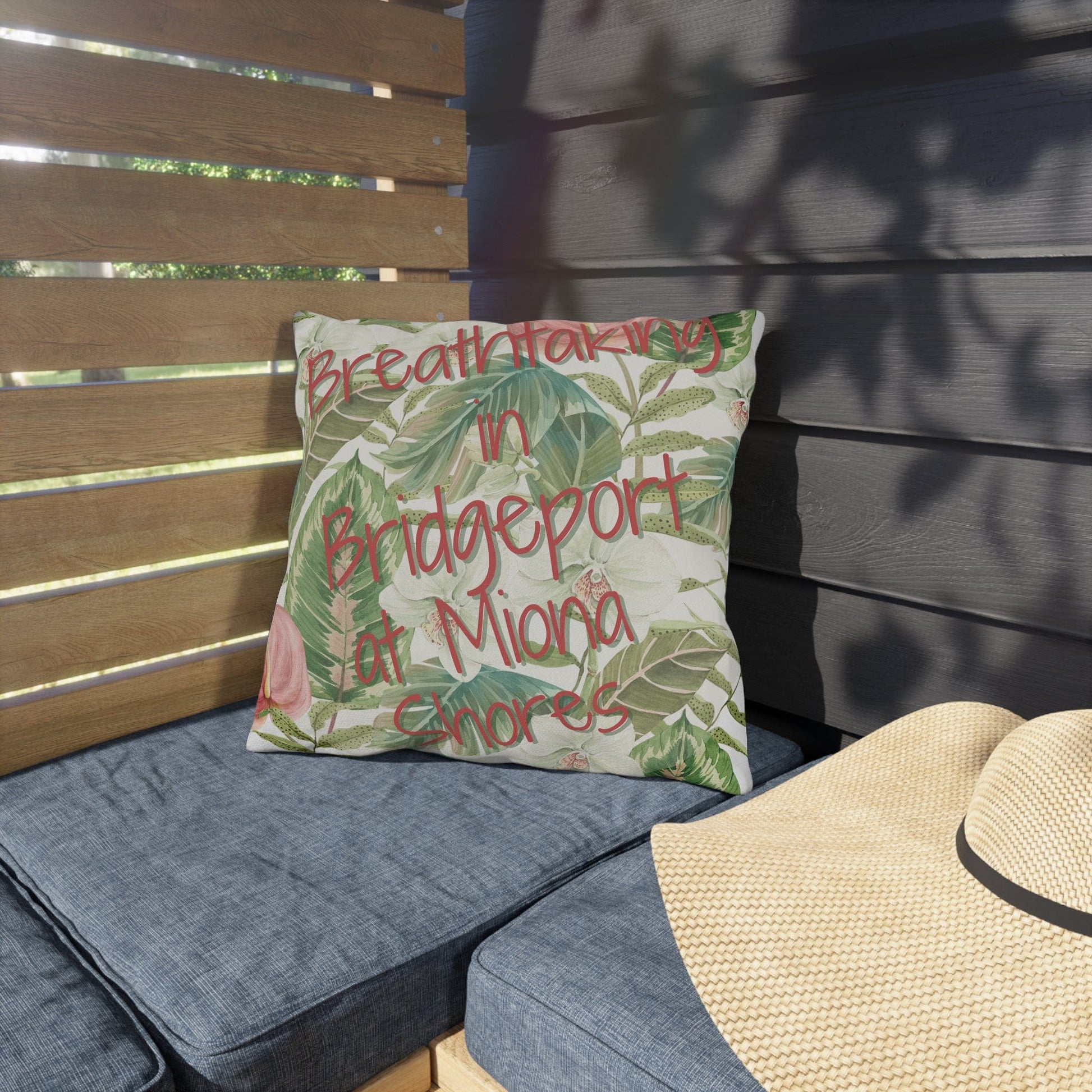 Take the 2nd Exit Florida Villages of  Outdoor Pillows (Pink Lettering) - Bridgeport at Miona Shores
