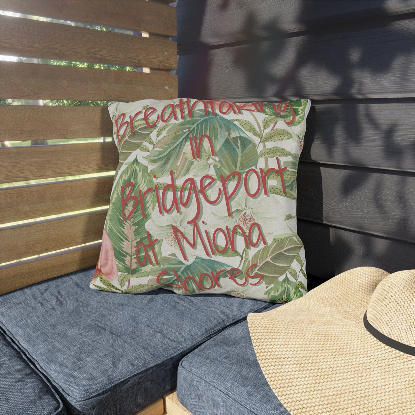 Take the 2nd Exit Florida Villages of  Outdoor Pillows (Pink Lettering) - Bridgeport at Miona Shores